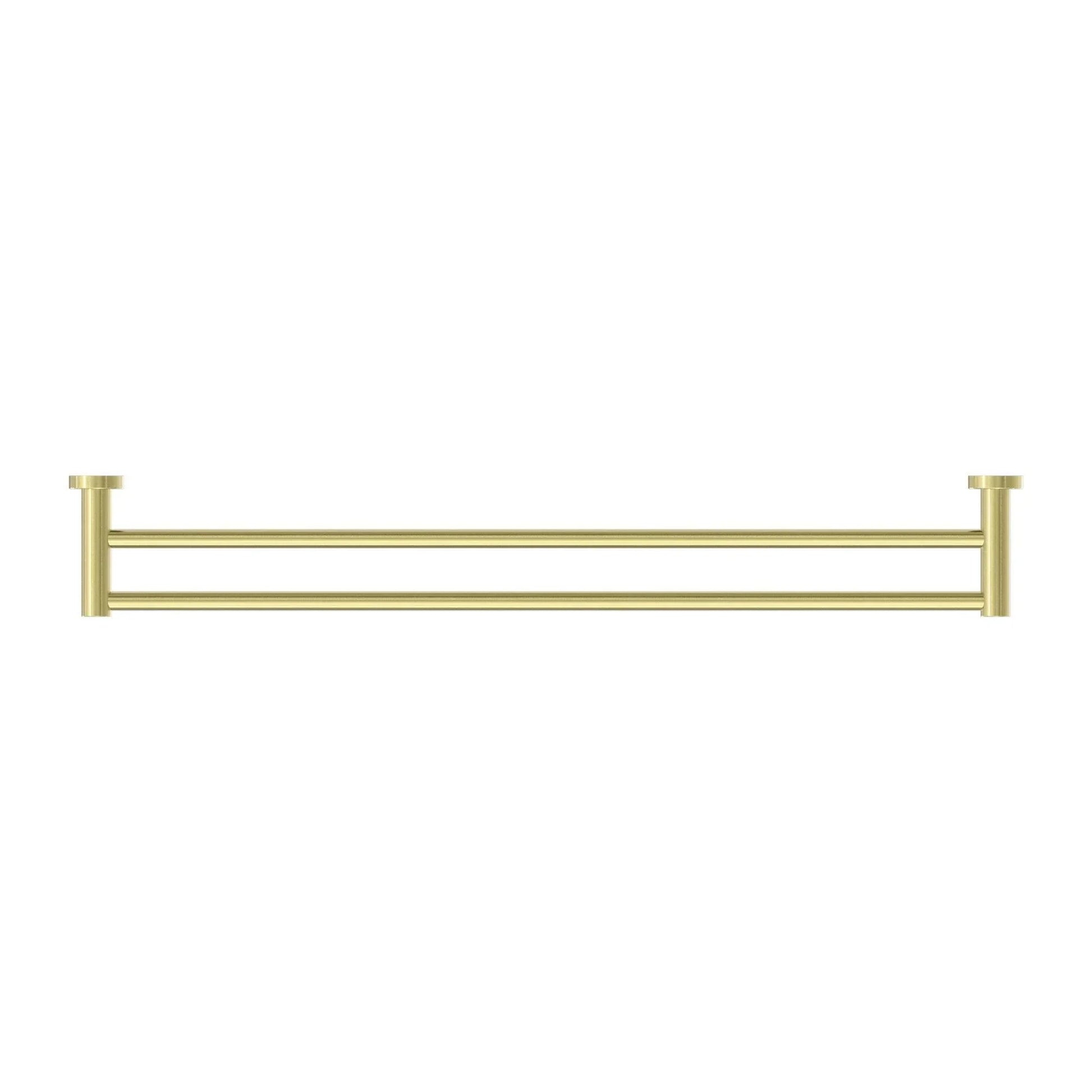 NERO MECCA DOUBLE TOWEL RAIL 800MM BRUSHED GOLD - Ideal Bathroom CentreNR1930dBG