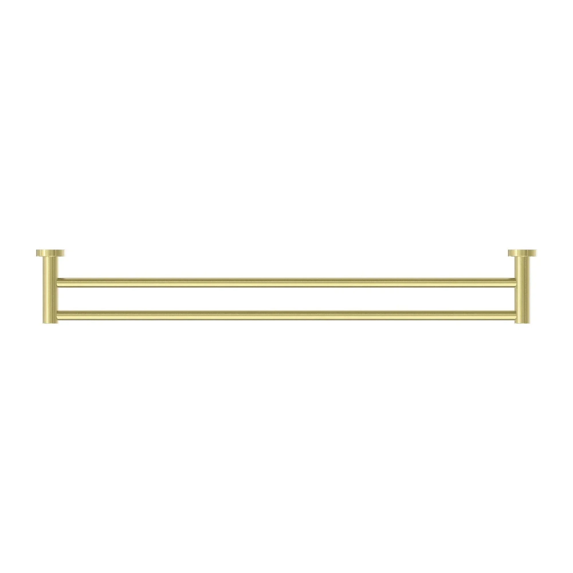 NERO MECCA DOUBLE TOWEL RAIL 800MM BRUSHED GOLD - Ideal Bathroom CentreNR1930dBG