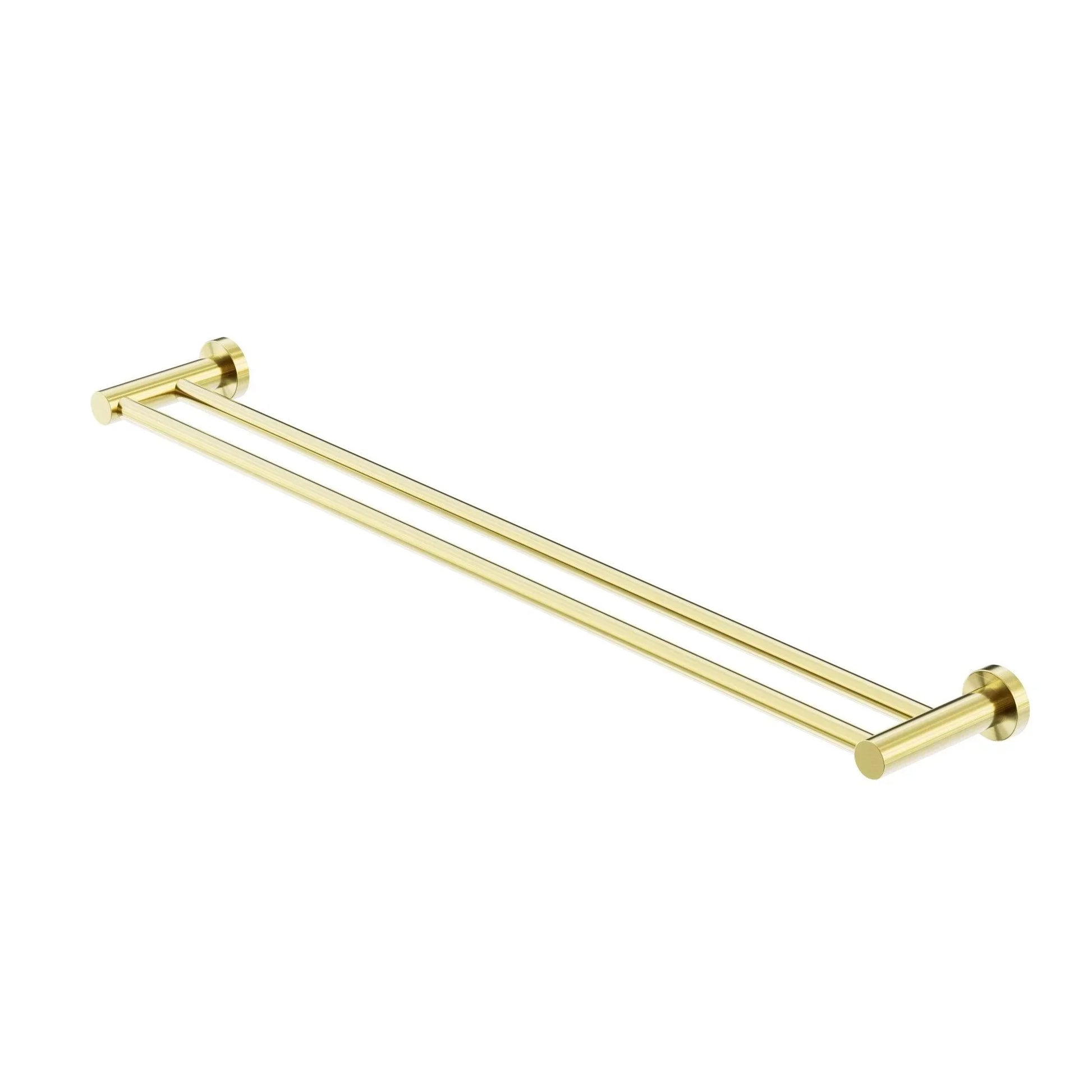 NERO MECCA DOUBLE TOWEL RAIL 800MM BRUSHED GOLD - Ideal Bathroom CentreNR1930dBG