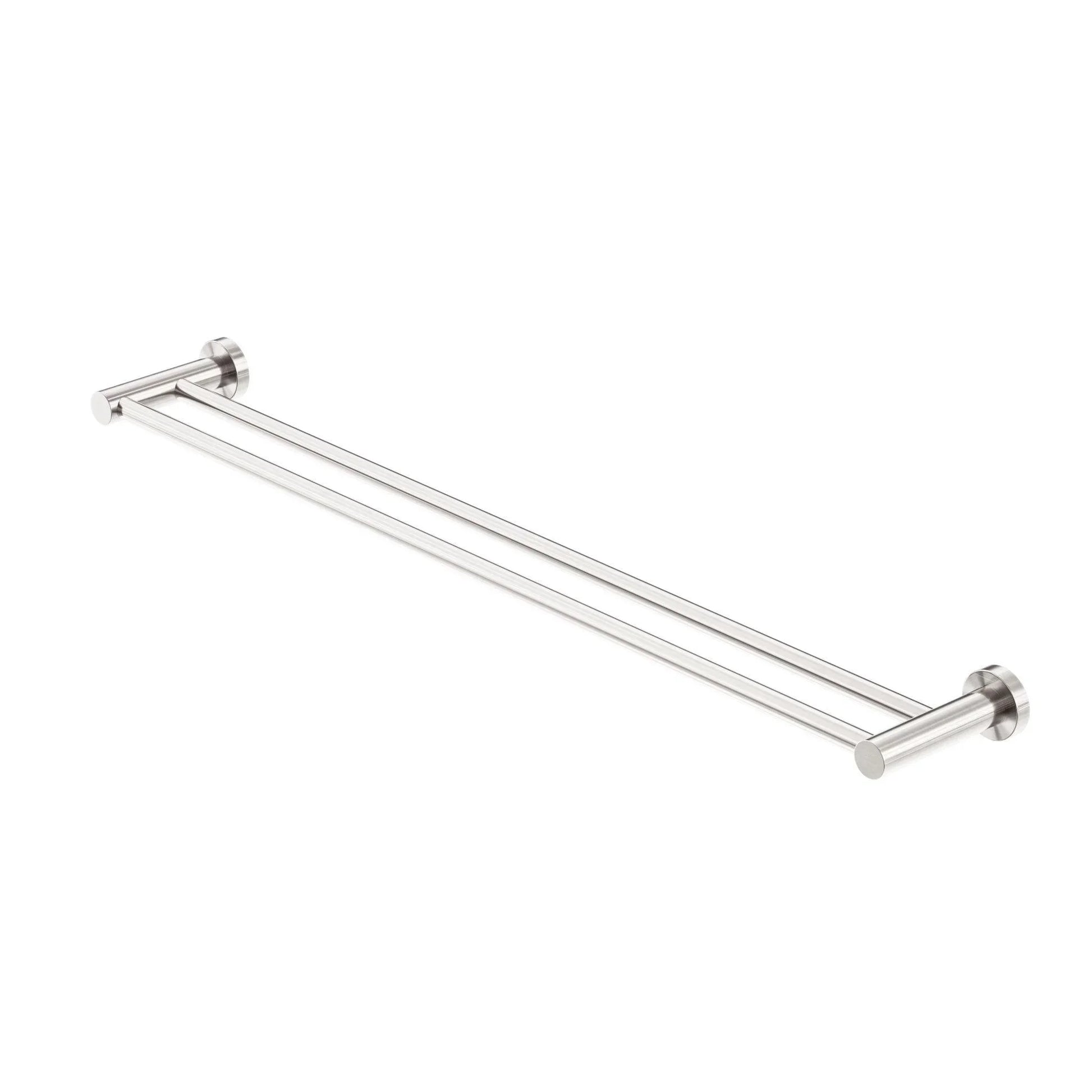 NERO MECCA DOUBLE TOWEL RAIL 800MM BRUSHED NICKEL - Ideal Bathroom CentreNR1930dBN