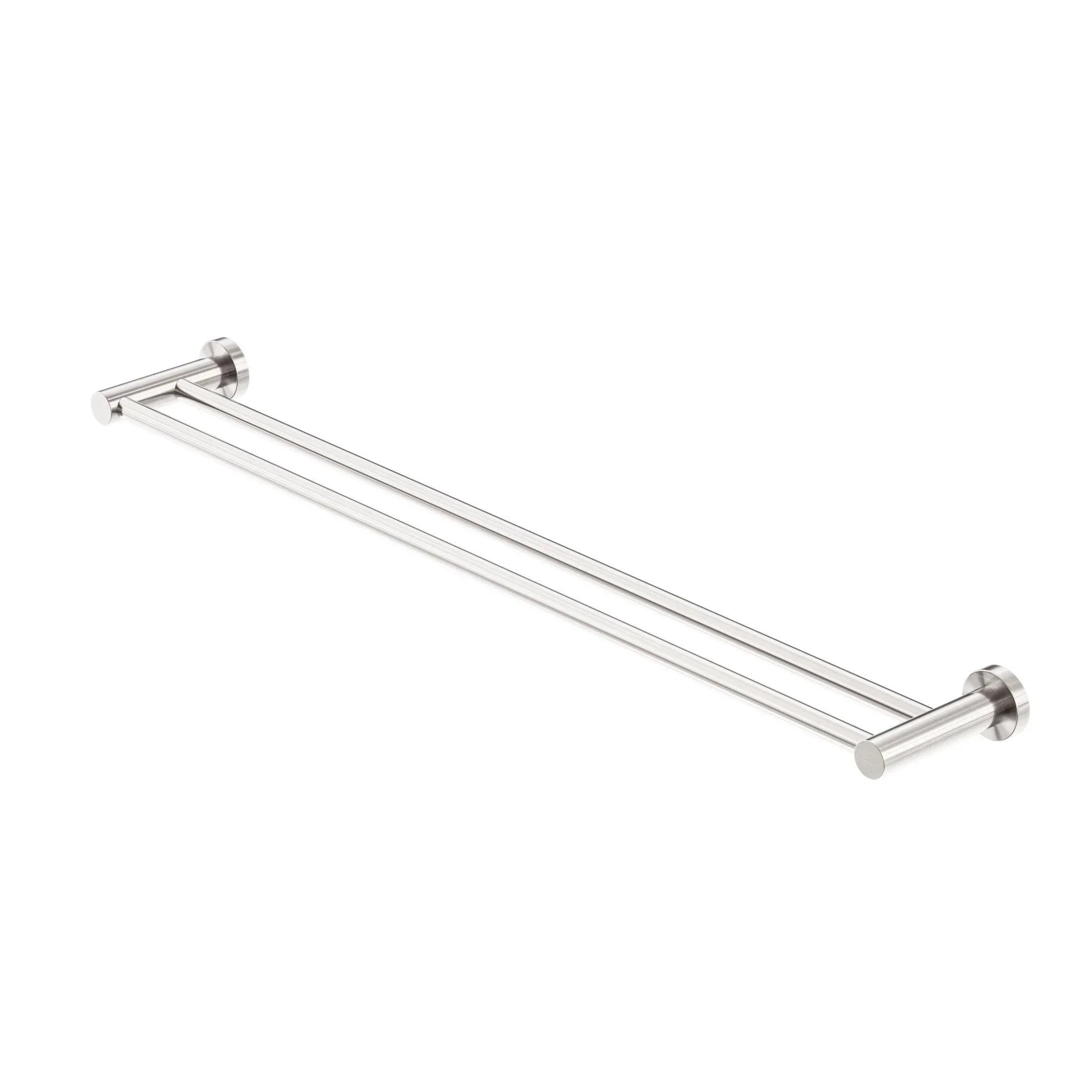 NERO MECCA DOUBLE TOWEL RAIL 800MM BRUSHED NICKEL - Ideal Bathroom CentreNR1930dBN