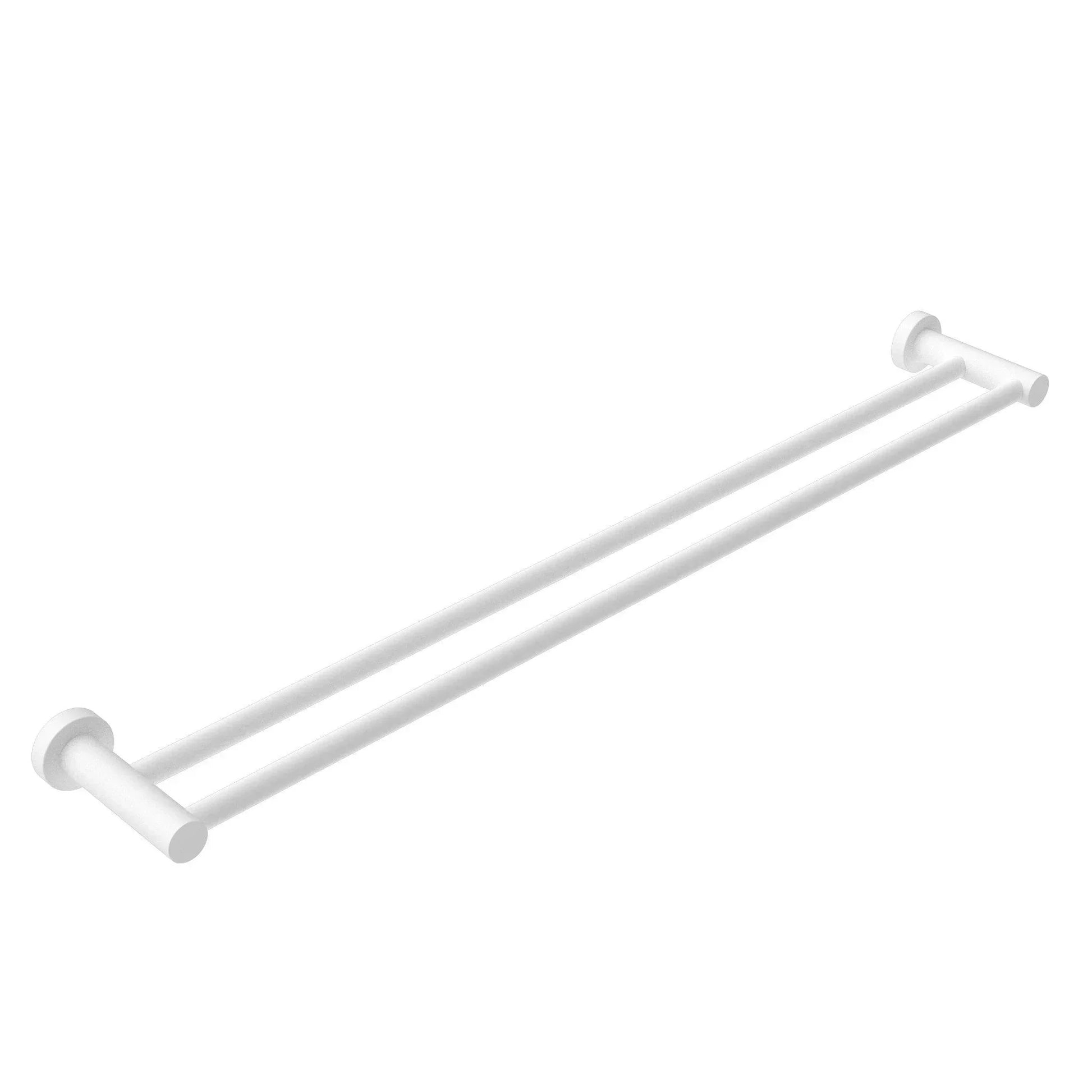 NERO MECCA DOUBLE TOWEL RAIL 800MM MATTE WHITE - Ideal Bathroom CentreNR1930dMW