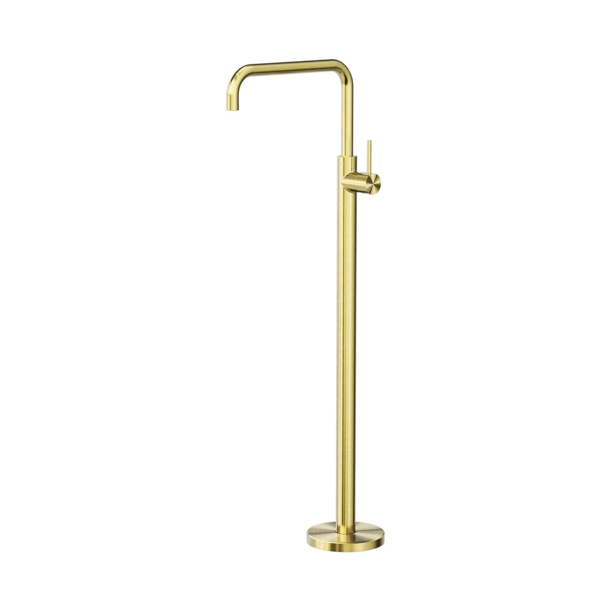 NERO MECCA FREESTANDING BATH MIXER SQUARE SHAPE BRUSHED GOLD - Ideal Bathroom CentreNR221903bBG