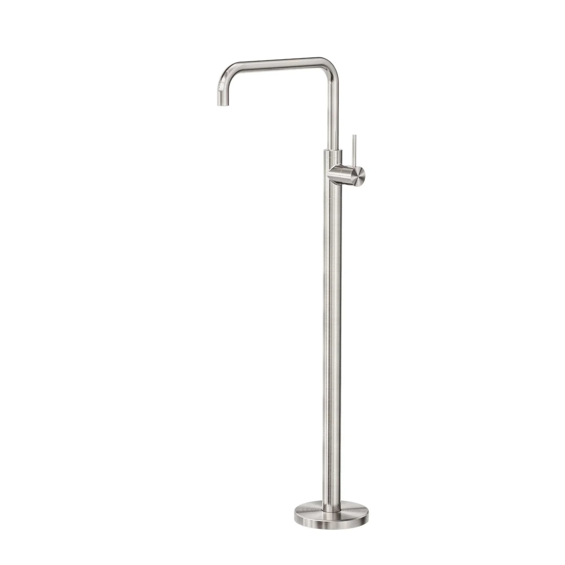 NERO MECCA FREESTANDING BATH MIXER SQUARE SHAPE BRUSHED NICKEL - Ideal Bathroom CentreNR221903bBN