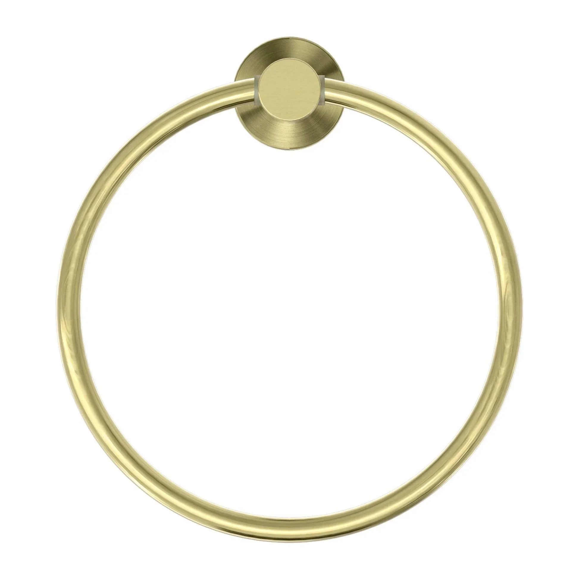 NERO MECCA HAND TOWEL RING BRUSHED GOLD - Ideal Bathroom CentreNR1980BG