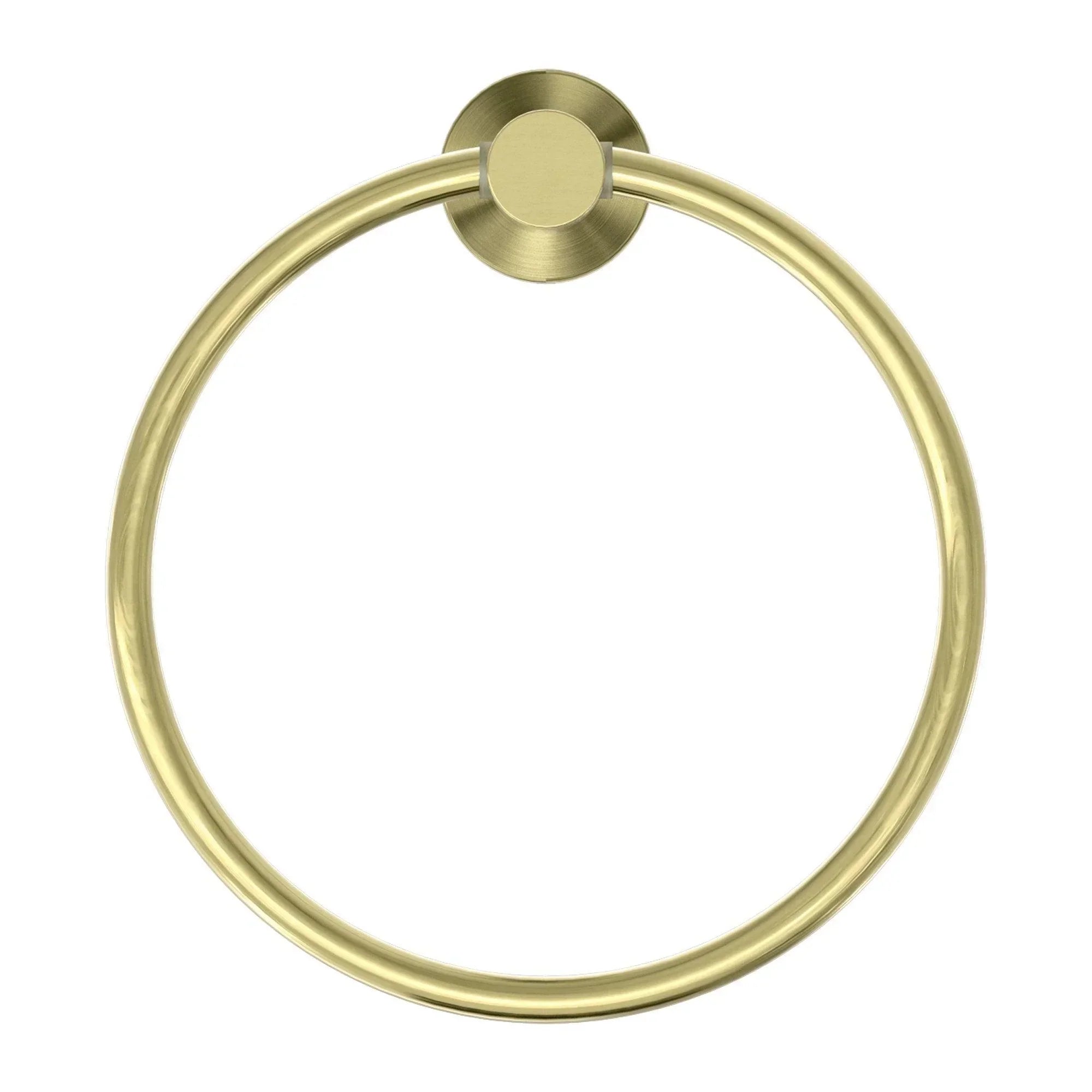 NERO MECCA HAND TOWEL RING BRUSHED GOLD - Ideal Bathroom CentreNR1980BG