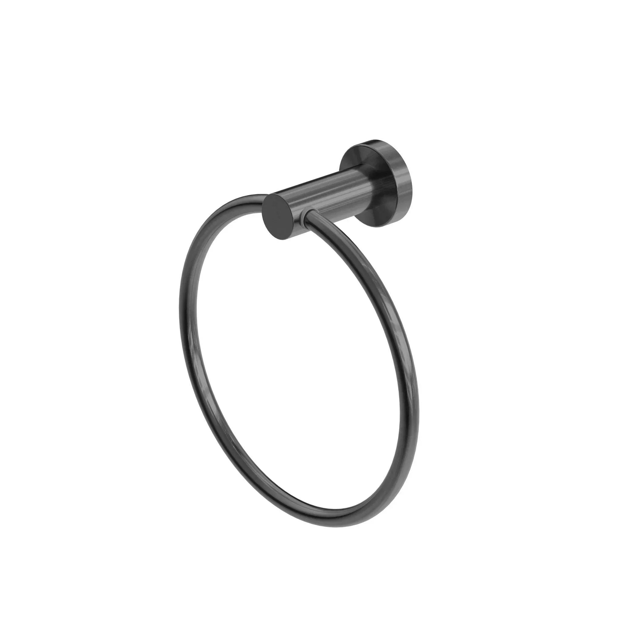 NERO MECCA HAND TOWEL RING GUN METAL - Ideal Bathroom CentreNR1980GM
