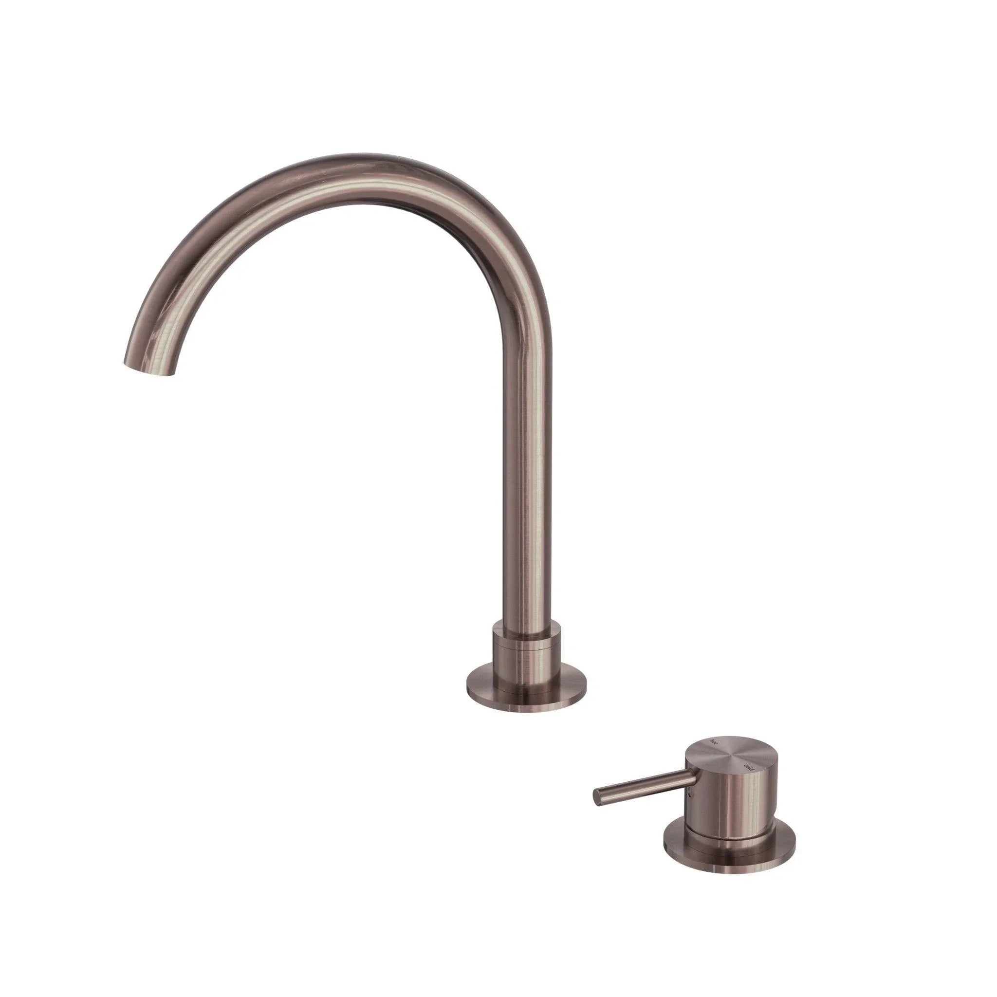 NERO MECCA HOB BASIN MIXER ROUND SWIVEL SPOUT BRUSHED BRONZE - Ideal Bathroom CentreNR221901bBZ