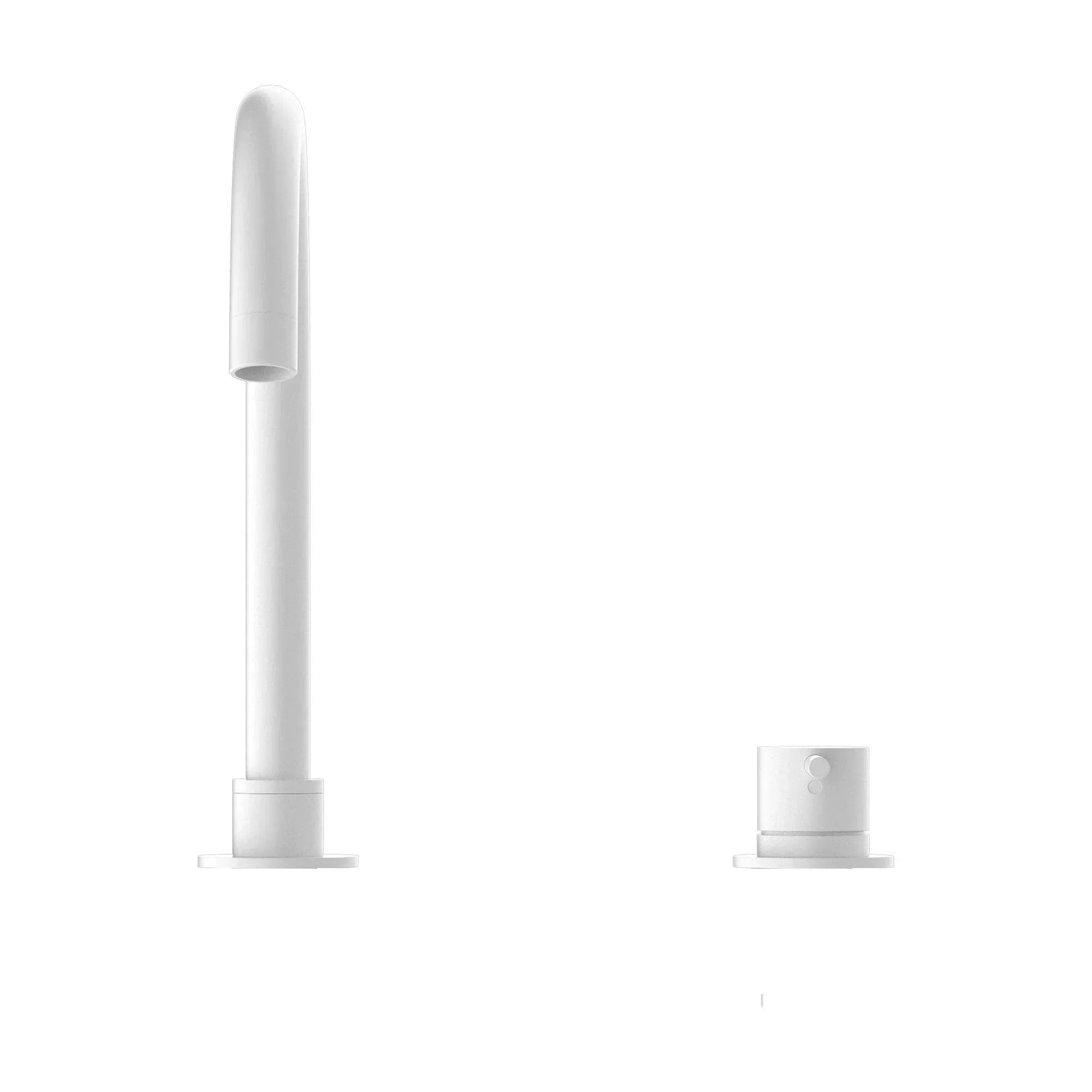 NERO MECCA HOB BASIN MIXER ROUND SWIVEL SPOUT MATTE WHITE - Ideal Bathroom CentreNR221901bMW