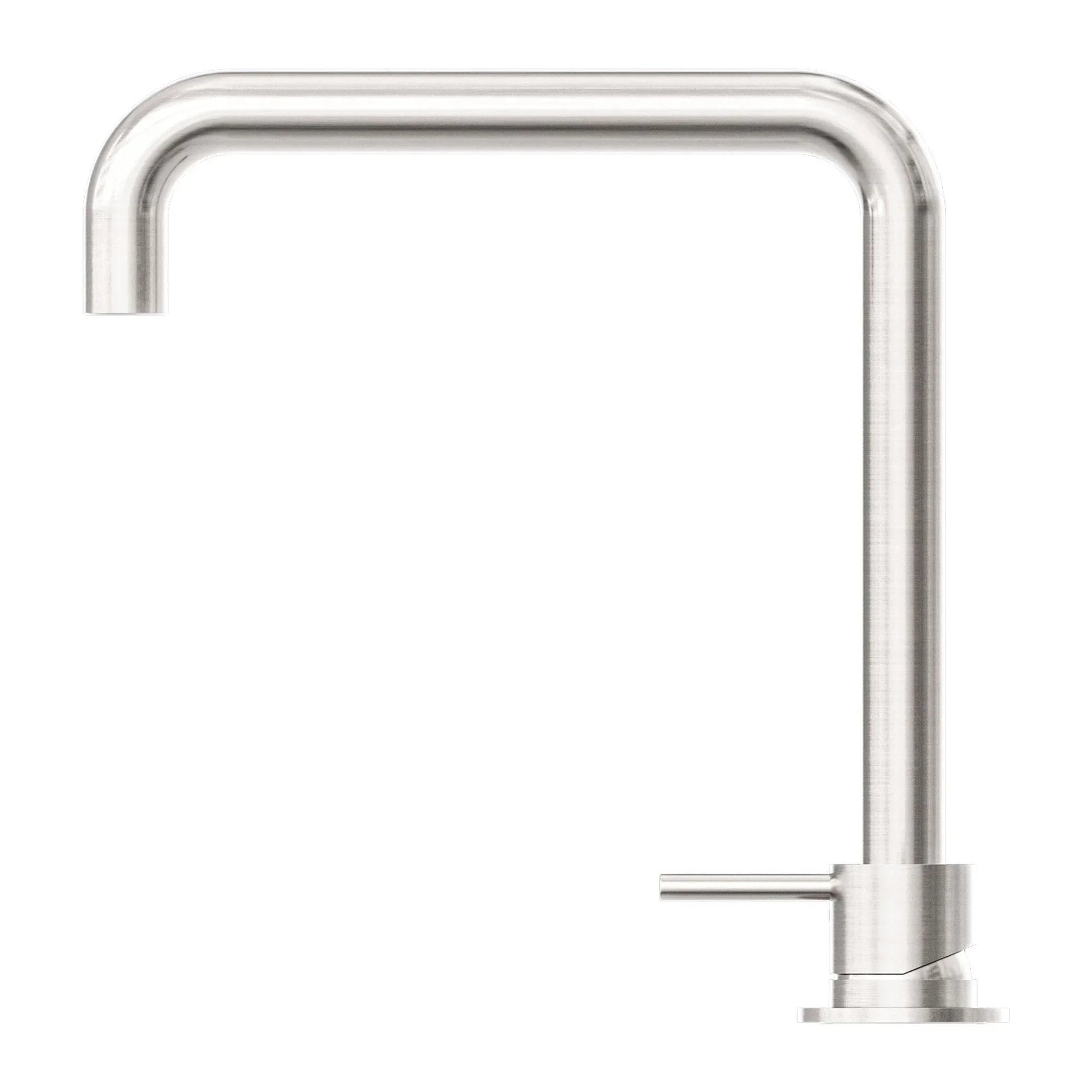 NERO MECCA HOB BASIN MIXER SQUARE SWIVEL SPOUT BRUSHED NICKEL - Ideal Bathroom CentreNR221901cBN