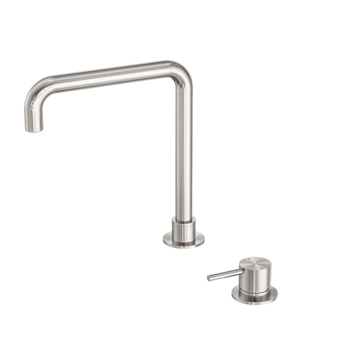 NERO MECCA HOB BASIN MIXER SQUARE SWIVEL SPOUT BRUSHED NICKEL - Ideal Bathroom CentreNR221901cBN