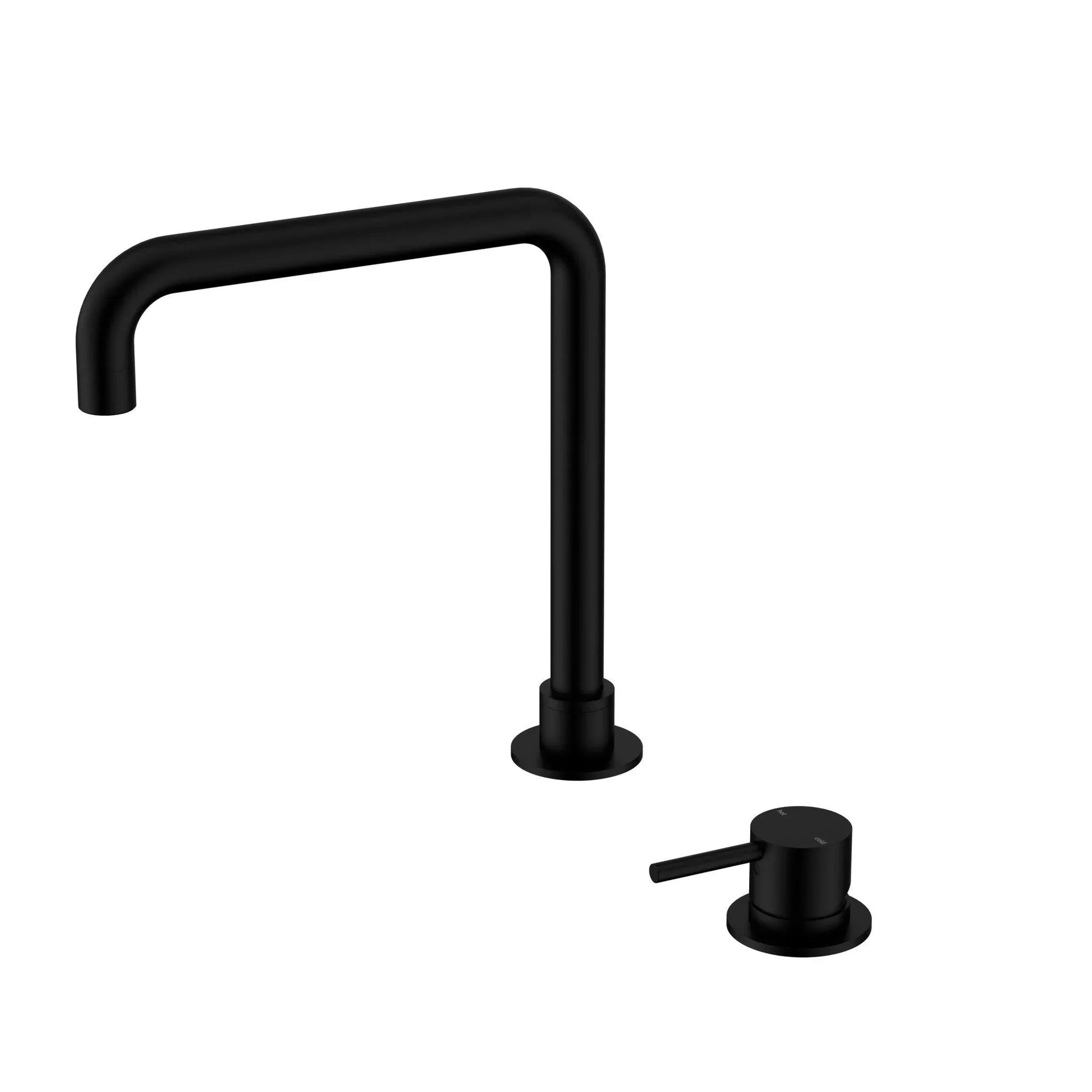 NERO MECCA HOB BASIN MIXER SQUARE SWIVEL SPOUT MATTE BLACK - Ideal Bathroom CentreNR221901cMB