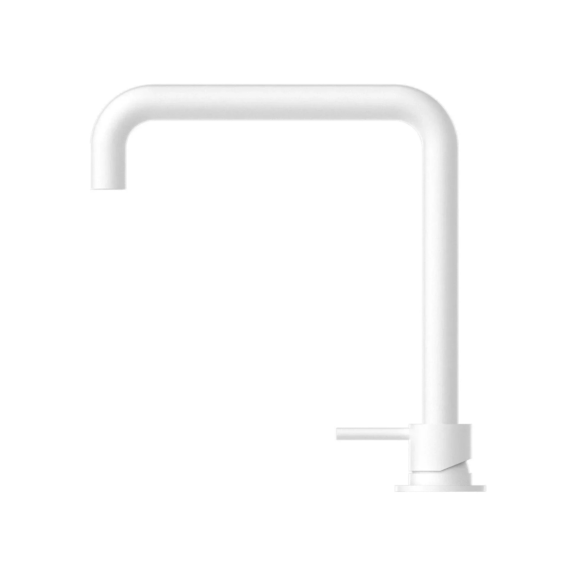 NERO MECCA HOB BASIN MIXER SQUARE SWIVEL SPOUT MATTE WHITE - Ideal Bathroom CentreNR221901cMW
