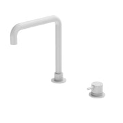 NERO MECCA HOB BASIN MIXER SQUARE SWIVEL SPOUT MATTE WHITE - Ideal Bathroom CentreNR221901cMW