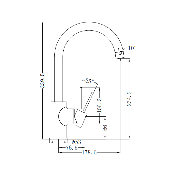NERO MECCA KITCHEN MIXER BRUSHED NICKEL - Ideal Bathroom CentreNR221907BN