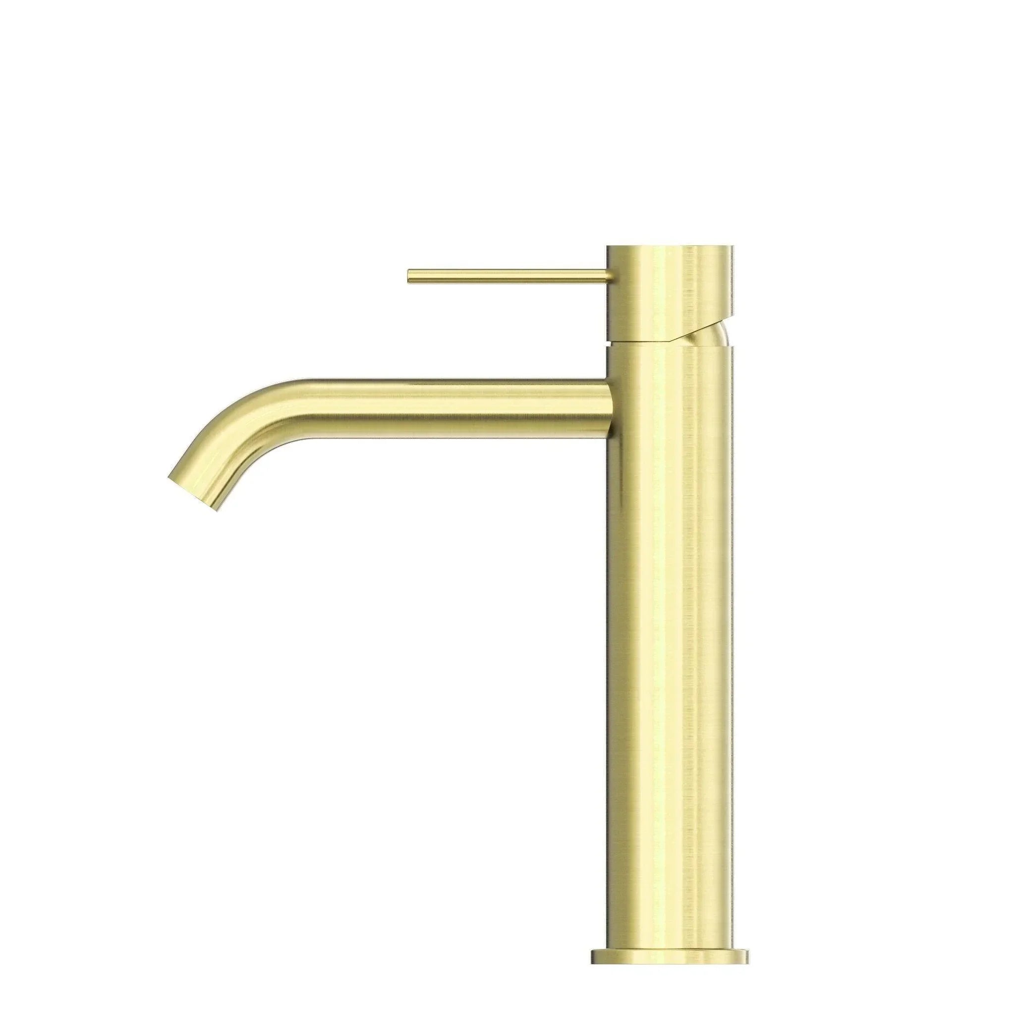 NERO MECCA MID TALL BASIN MIXER BRUSHED GOLD - Ideal Bathroom CentreNR221901EBG