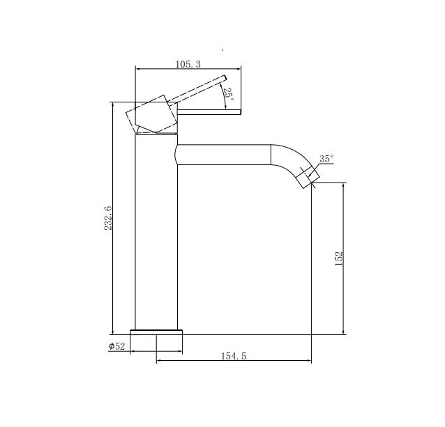 NERO MECCA MID TALL BASIN MIXER BRUSHED GOLD - Ideal Bathroom CentreNR221901EBG