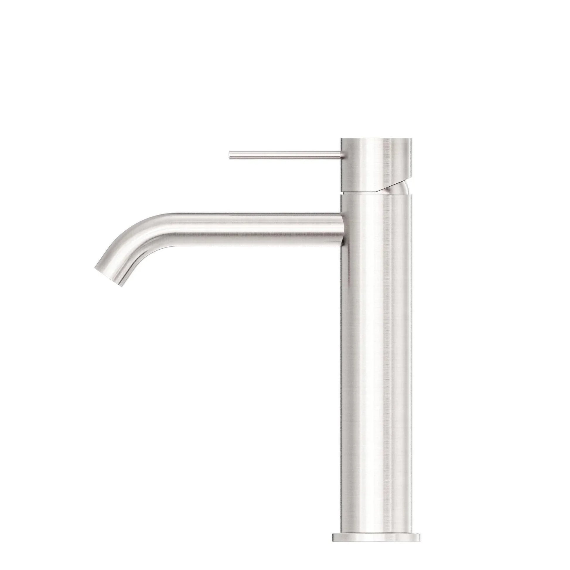 NERO MECCA MID TALL BASIN MIXER BRUSHED NICKEL - Ideal Bathroom CentreNR221901EBN