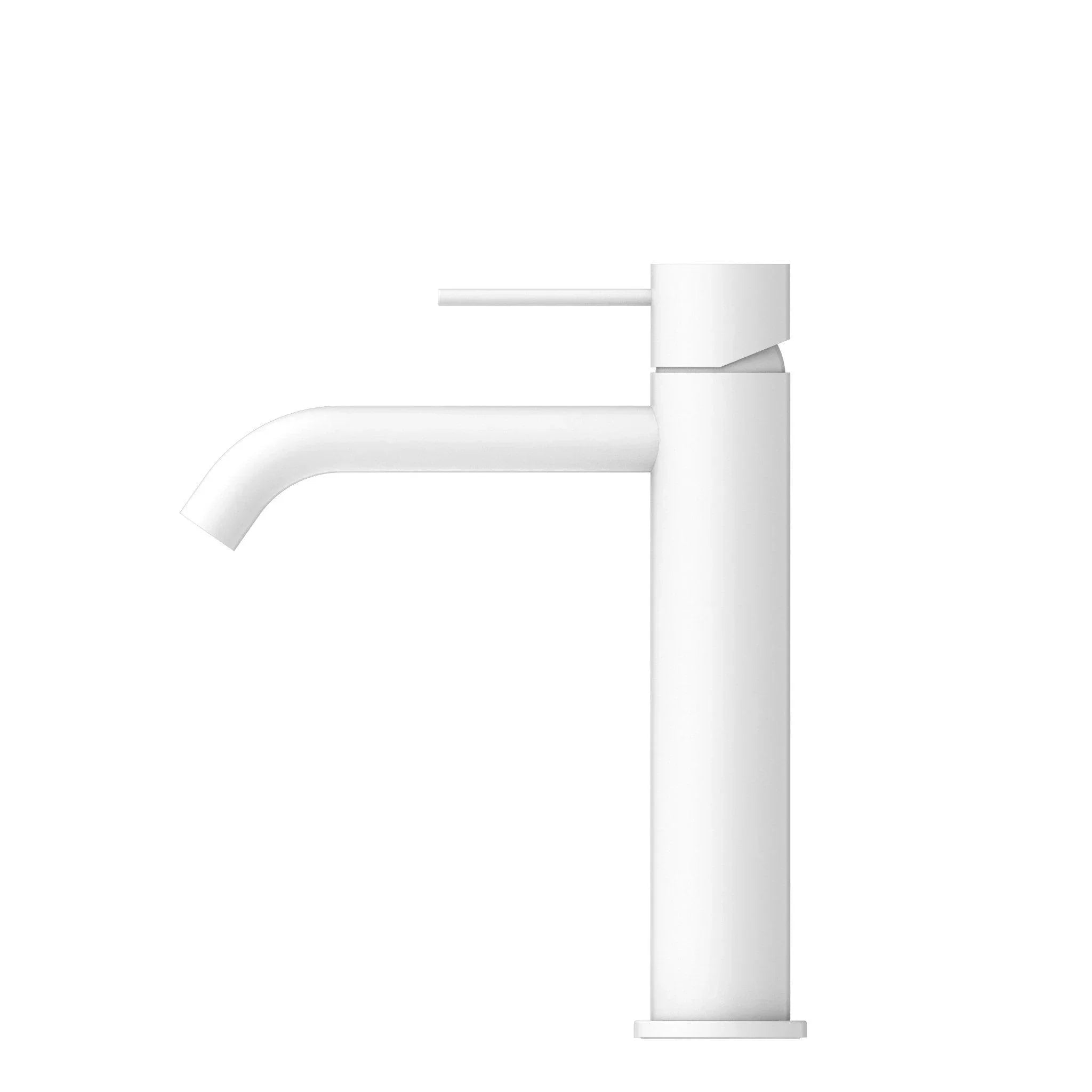 NERO MECCA MID TALL BASIN MIXER MATTE WHITE - Ideal Bathroom CentreNR221901EMW