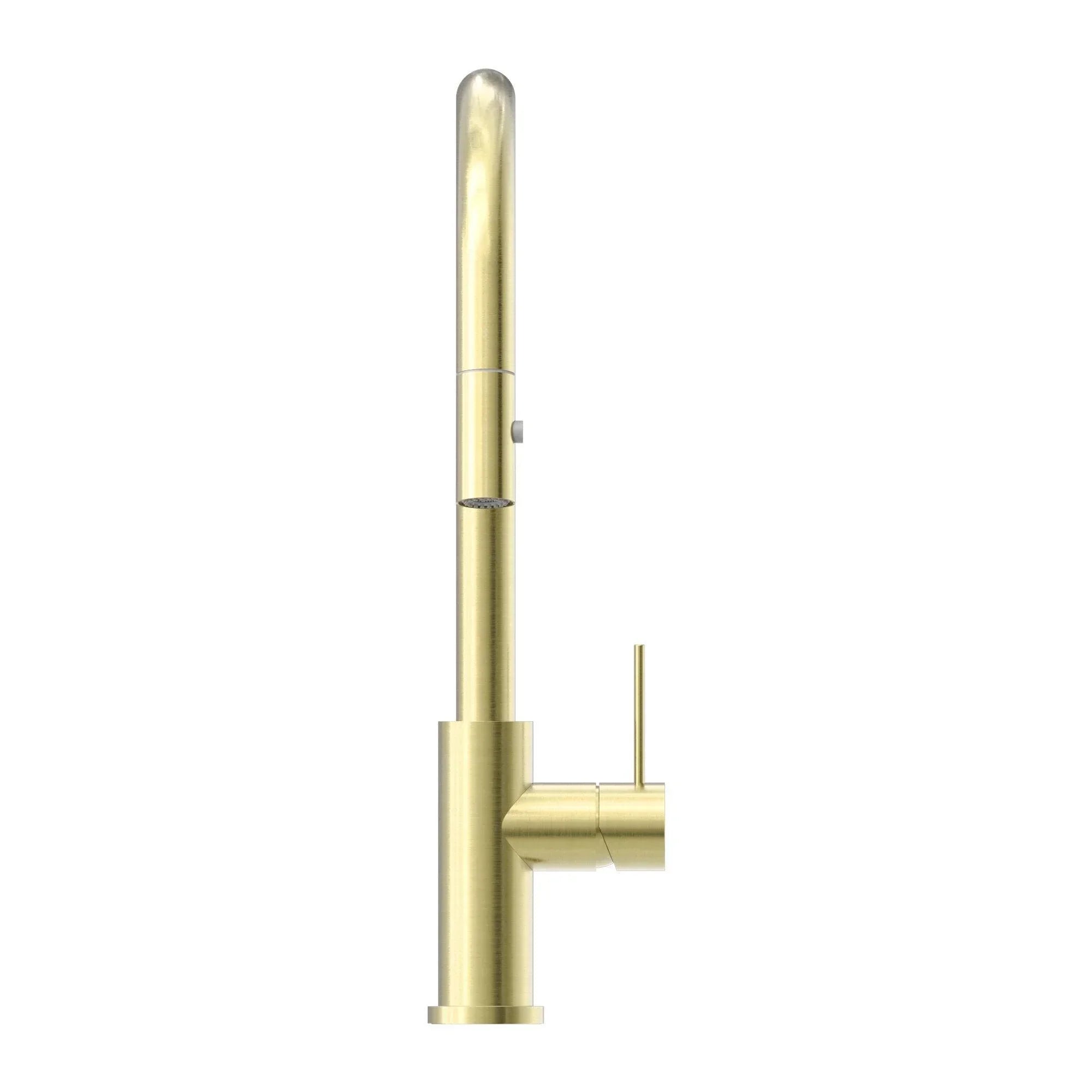 NERO MECCA PULL OUT SINK MIXER WITH VEGIE SPRAY FUNCTION BRUSHED GOLD - Ideal Bathroom CentreNR221908BG