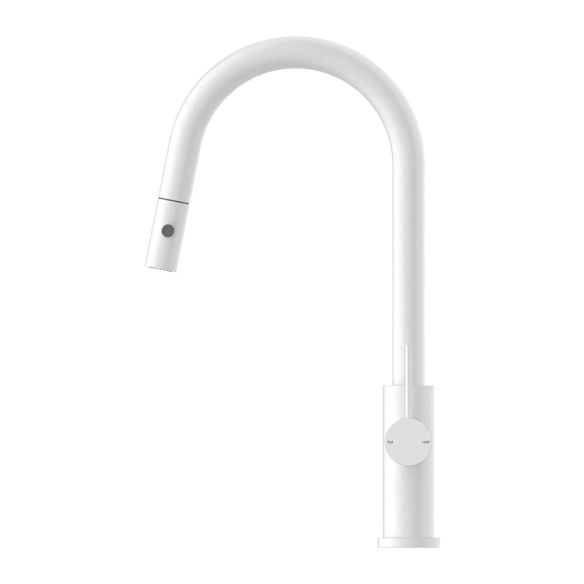 NERO MECCA PULL OUT SINK MIXER WITH VEGIE SPRAY FUNCTION MATTE WHITE - Ideal Bathroom CentreNR221908MW