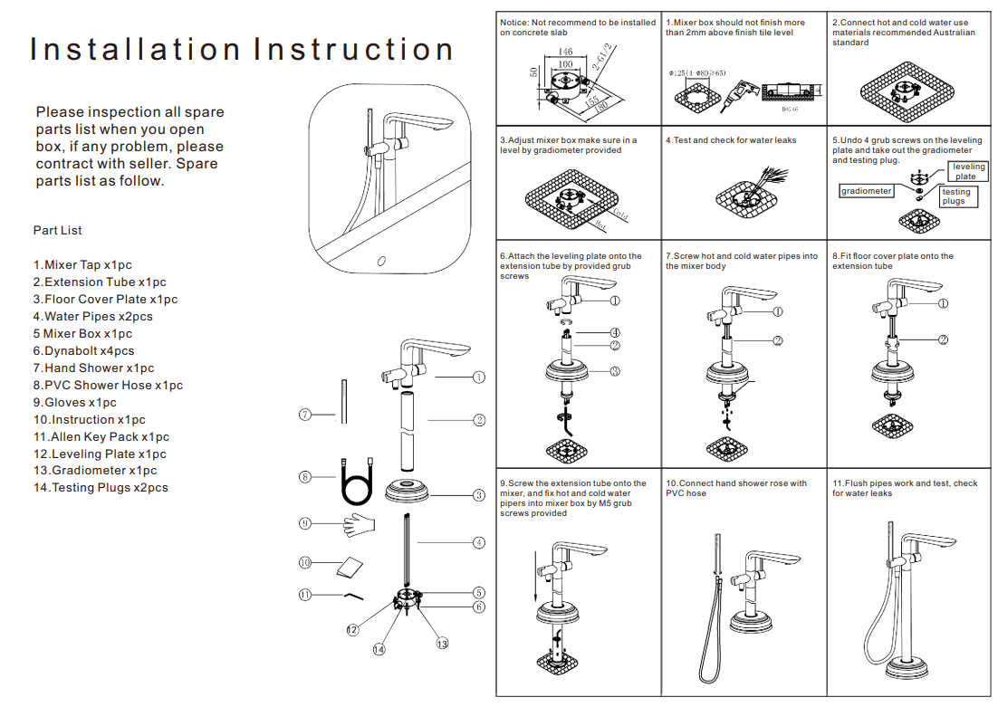 NERO MECCA ROUND FREESTANDING MIXER WITH HAND SHOWER GUN METAL - Ideal Bathroom CentreNR210903aGM