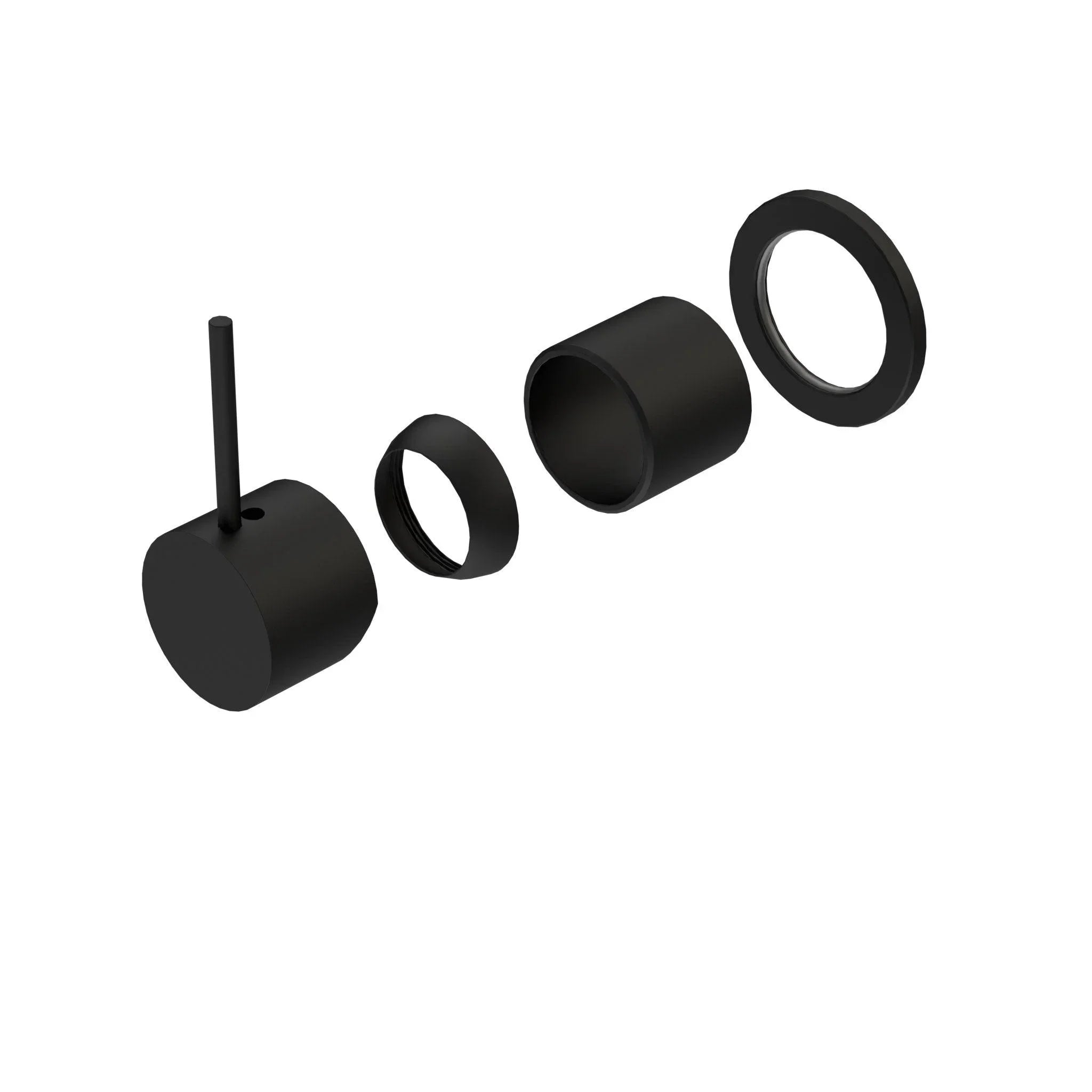 NERO MECCA SHOWER MIXER 60MM HANDLE UP PLATE TRIM KITS ONLY MATTE BLACK - Ideal Bathroom CentreNR221911JTMB