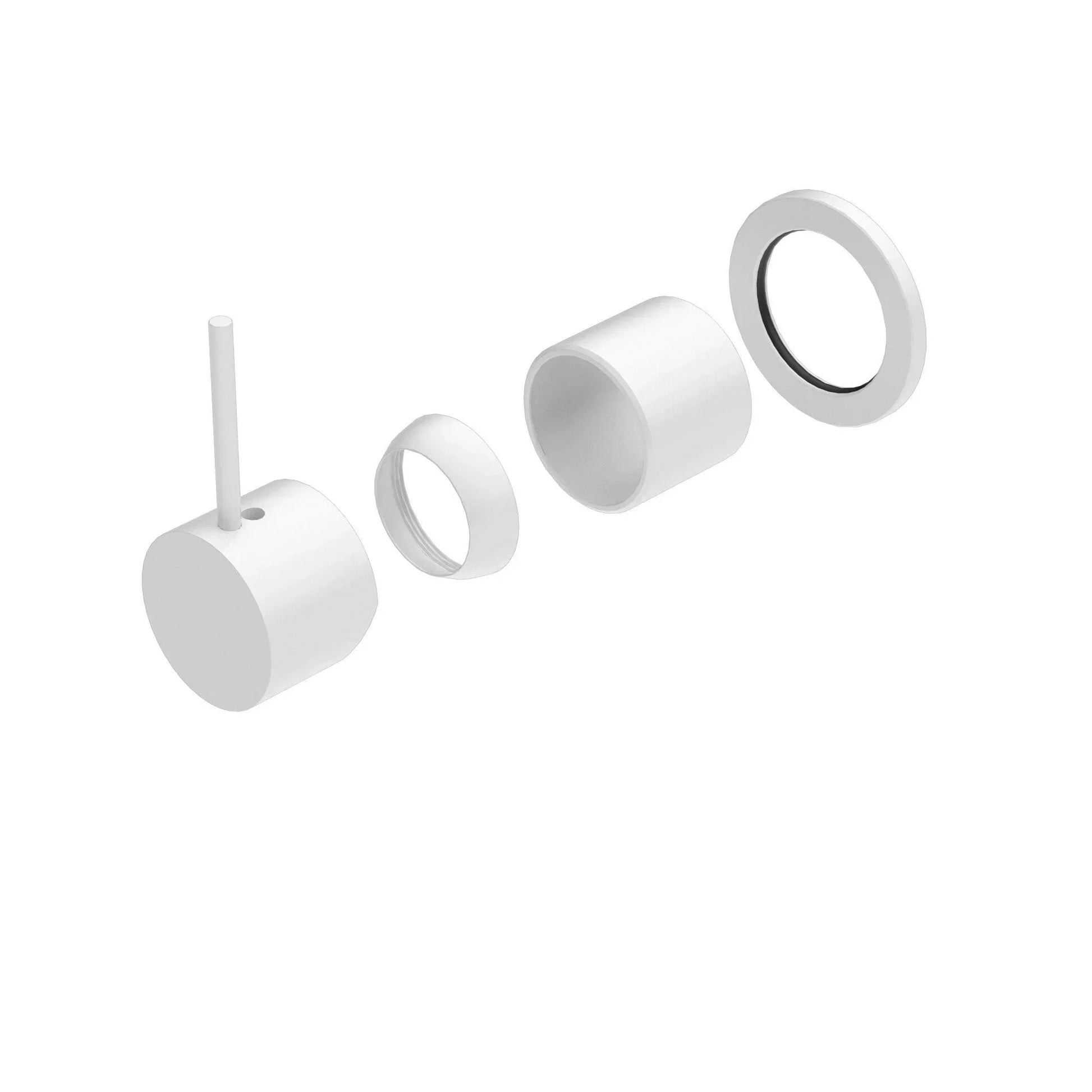 NERO MECCA SHOWER MIXER 60MM HANDLE UP PLATE TRIM KITS ONLY MATTE WHITE - Ideal Bathroom CentreNR221911JTMW