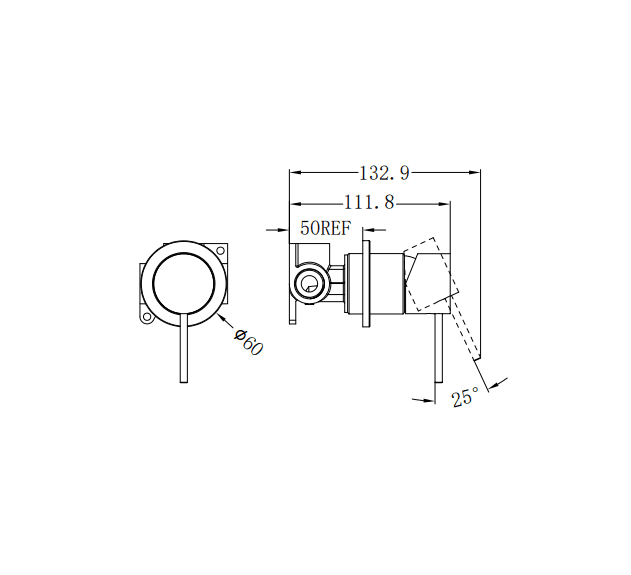 NERO MECCA SHOWER MIXER 60MM PLATE CHROME - Ideal Bathroom CentreNR221911HCH