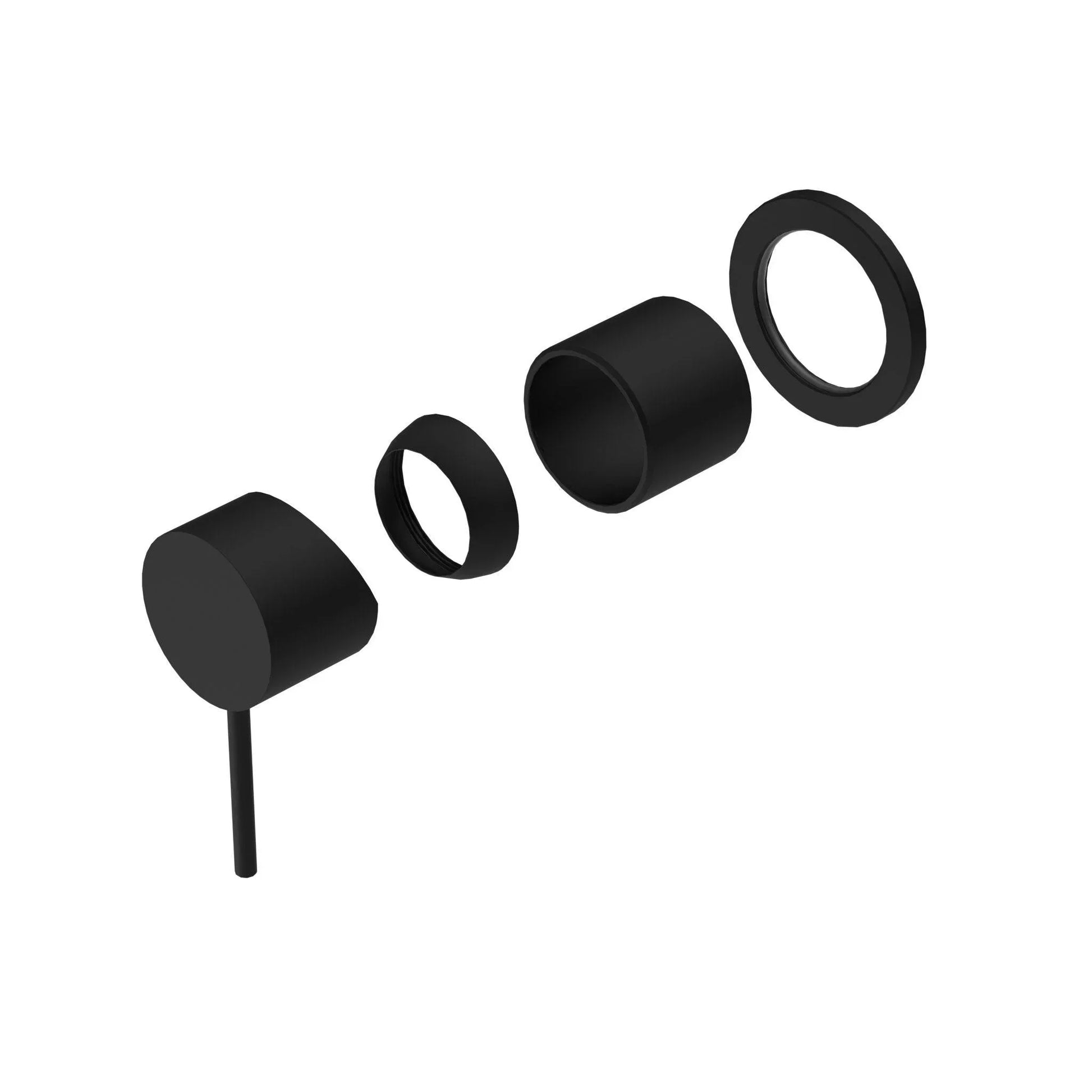 NERO MECCA SHOWER MIXER 60MM PLATE TRIM KITS ONLY MATTE BLACK - Ideal Bathroom CentreNR221911HTMB