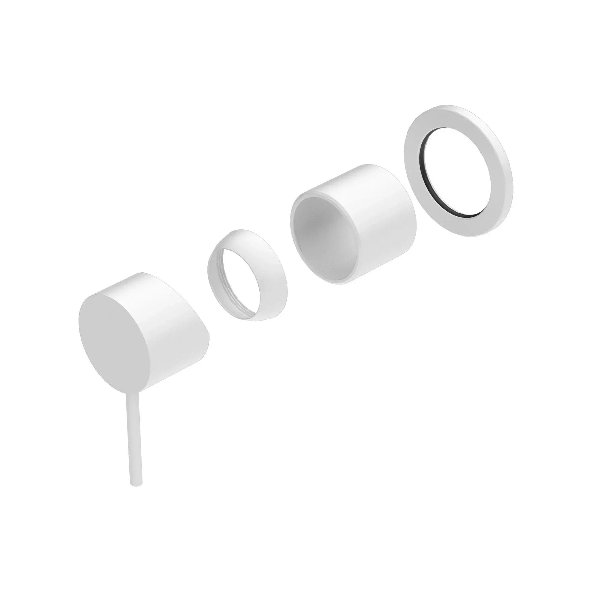 NERO MECCA SHOWER MIXER 60MM PLATE TRIM KITS ONLY MATTE WHITE - Ideal Bathroom CentreNR221911HTMW