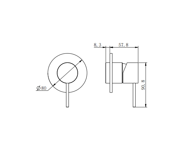 NERO MECCA SHOWER MIXER 80MM PLATE BRUSHED GOLD - Ideal Bathroom CentreNR221911BG