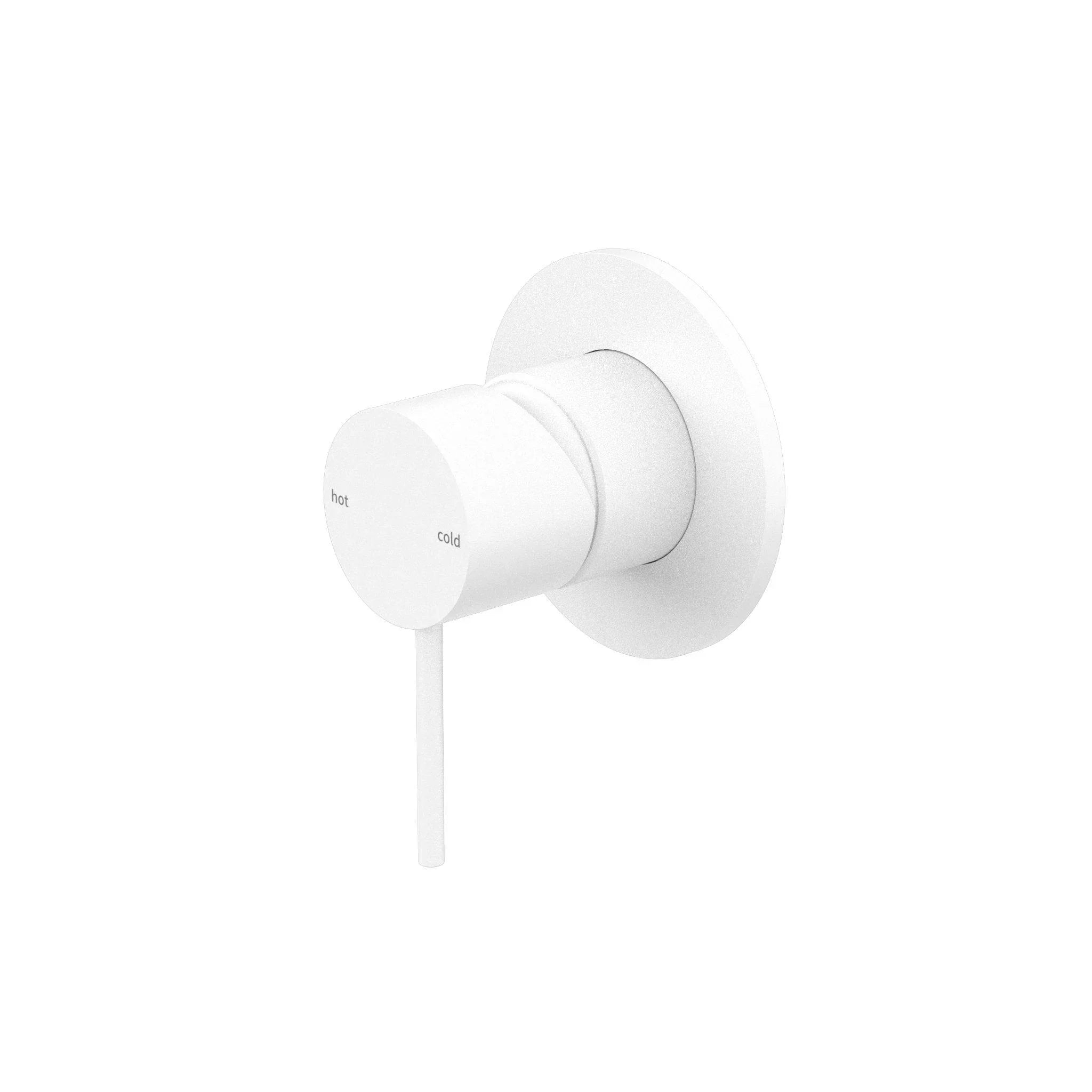 NERO MECCA SHOWER MIXER 80MM PLATE MATTE WHITE - Ideal Bathroom CentreNR221911MW