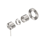 NERO MECCA SHOWER MIXER 80MM PLATE TRIM KITS ONLY BRUSHED NICKEL - Ideal Bathroom CentreNR221911TBN