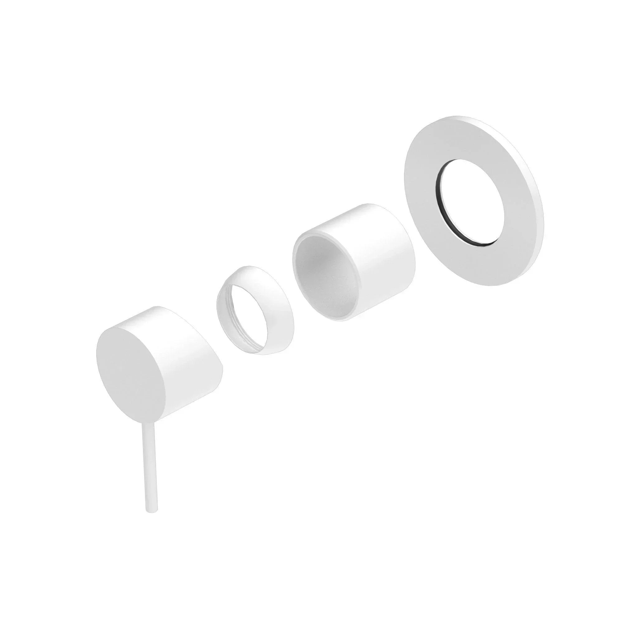 NERO MECCA SHOWER MIXER 80MM PLATE TRIM KITS ONLY MATTE WHITE - Ideal Bathroom CentreNR221911TMW