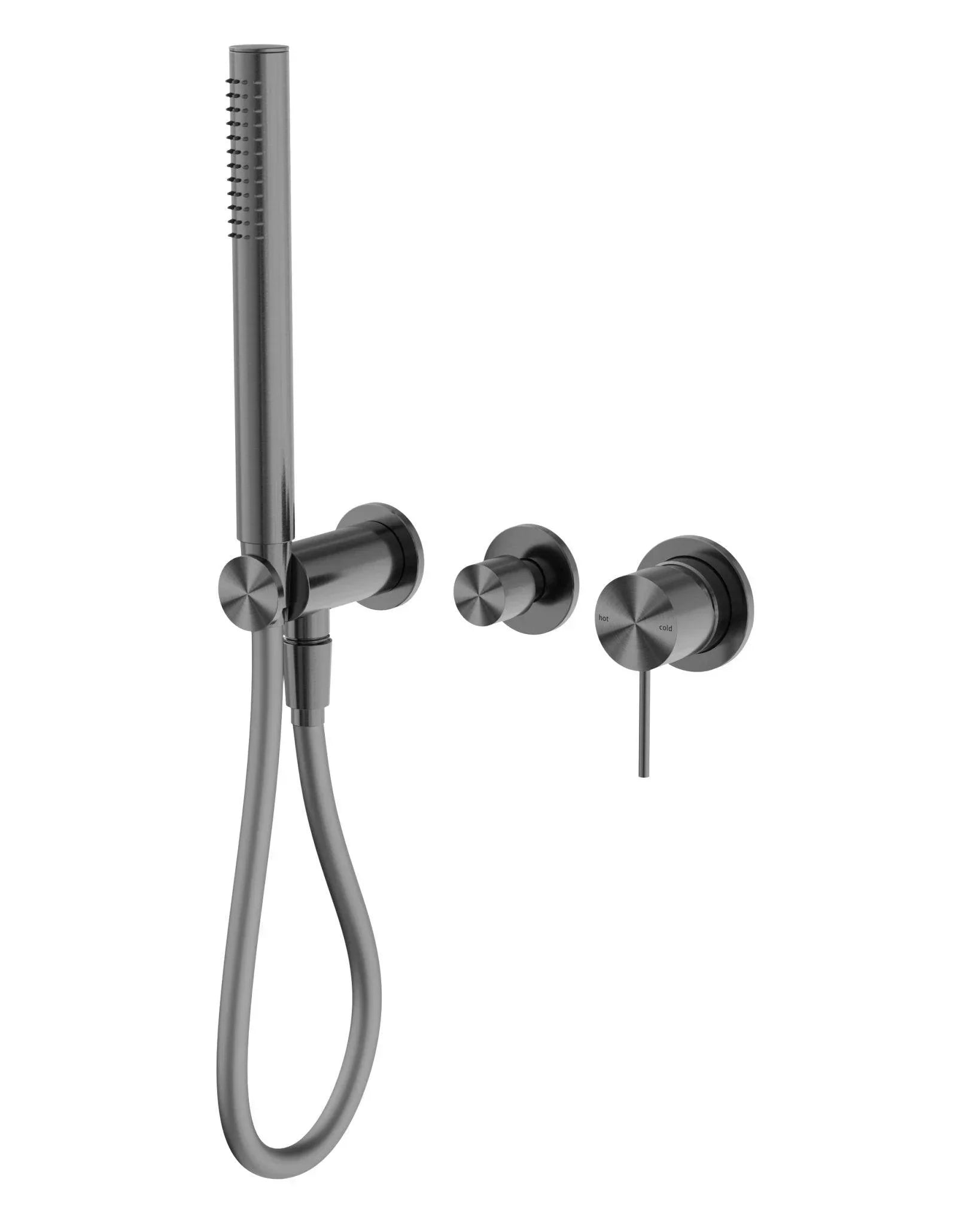 NERO MECCA SHOWER MIXER DIVERTOR SYSTEM SEPARATE BACK PLATE GUN METAL - Ideal Bathroom CentreNR221912FGM