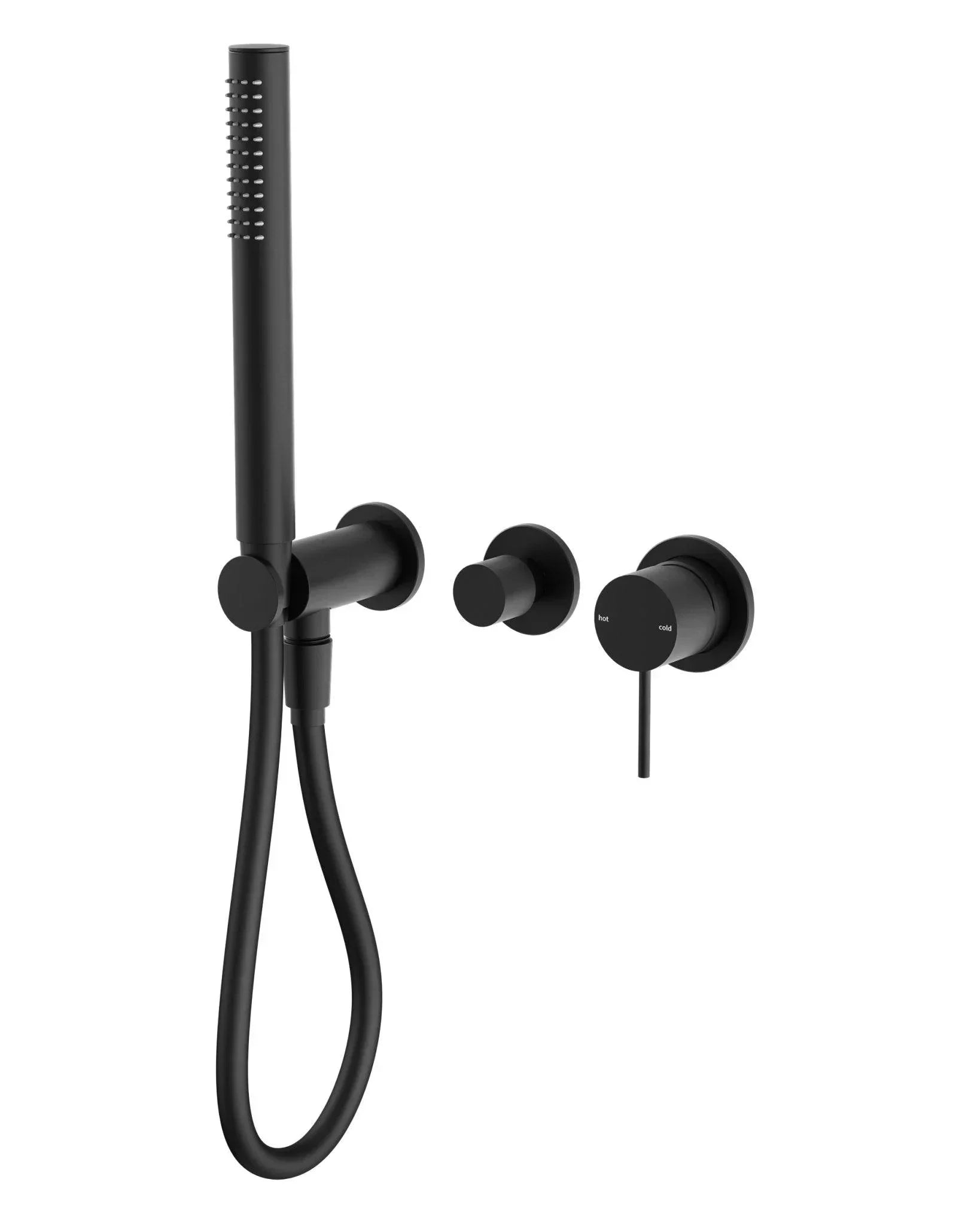 NERO MECCA SHOWER MIXER DIVERTOR SYSTEM SEPARATE BACK PLATE MATTE BLACK - Ideal Bathroom CentreNR221912FMB