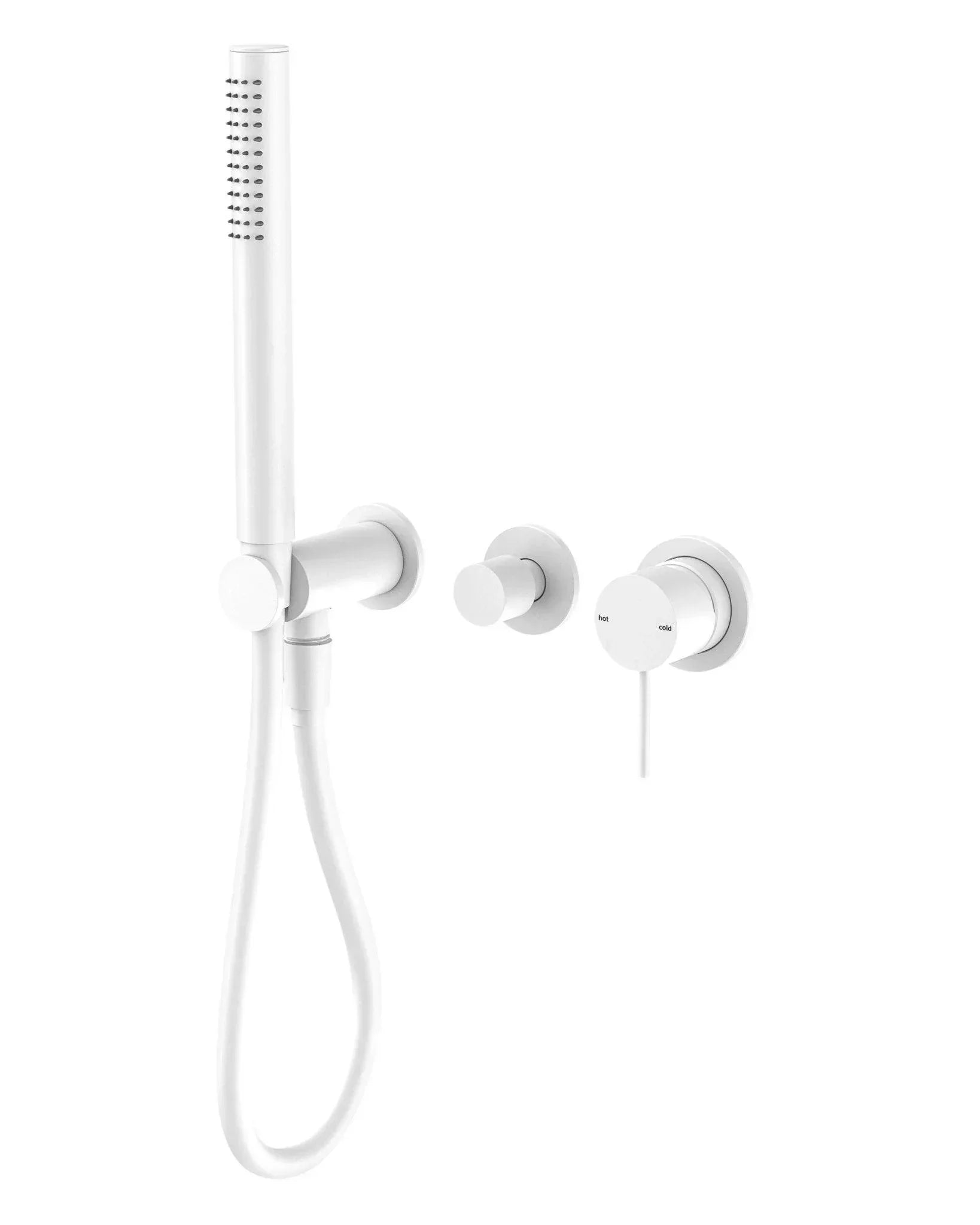 NERO MECCA SHOWER MIXER DIVERTOR SYSTEM SEPARATE BACK PLATE MATTE WHITE - Ideal Bathroom CentreNR221912FMW