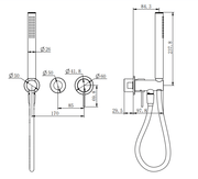 NERO MECCA SHOWER MIXER DIVERTOR SYSTEM SEPARATE BACK PLATE TRIM KITS ONLY BRUSHED NICKEL - Ideal Bathroom CentreNR221912FTBN