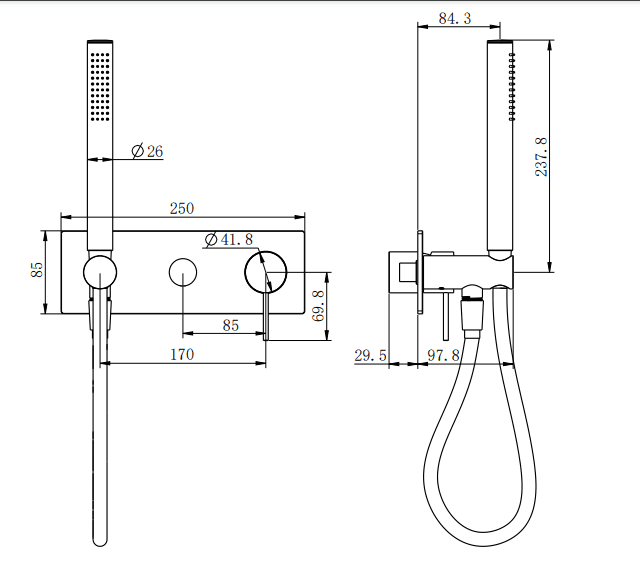 NERO MECCA SHOWER MIXER DIVERTOR SYSTEM TRIM KITS ONLY BRUSHED GOLD - Ideal Bathroom CentreNR221912ETBG