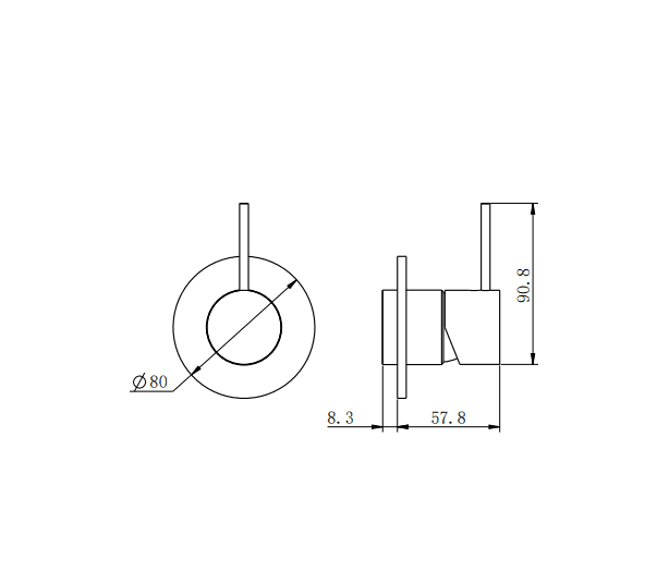 NERO MECCA SHOWER MIXER HANDLE UP 80MM PLATE TRIM KITS ONLY BRUSHED BRONZE - Ideal Bathroom CentreNR221911BTBZ