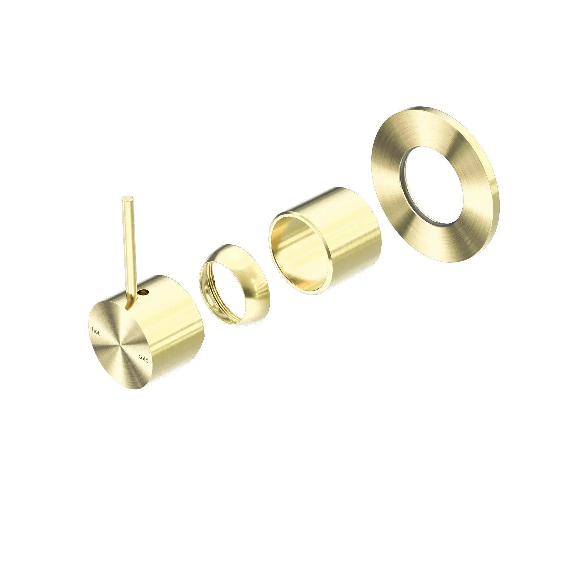 NERO MECCA SHOWER MIXER HANDLE UP 80MM PLATE TRIM KITS ONLY BRUSHED GOLD - Ideal Bathroom CentreNR221911BTBG