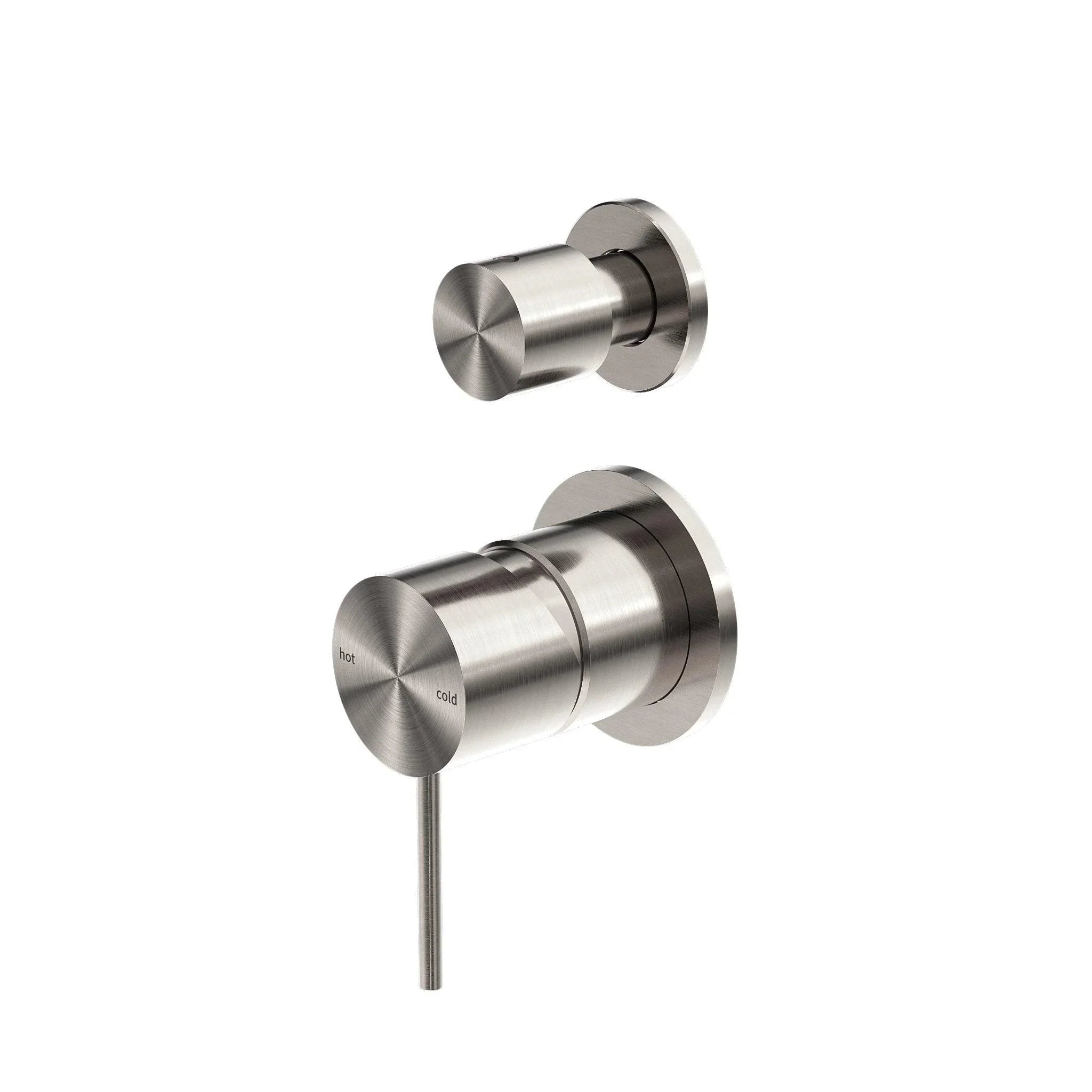 NERO MECCA SHOWER MIXER WITH DIVERTOR SEPARATE BACK PLATE BRUSHED NICKEL - Ideal Bathroom CentreNR221911sBN