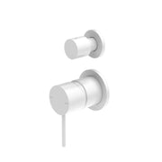 NERO MECCA SHOWER MIXER WITH DIVERTOR SEPARATE BACK PLATE MATTE WHITE - Ideal Bathroom CentreNR221911sMW