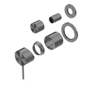 NERO MECCA SHOWER MIXER WITH DIVERTOR SEPARATE BACK PLATE TRIM KITS ONLY GUN METAL - Ideal Bathroom CentreNR221911stGM