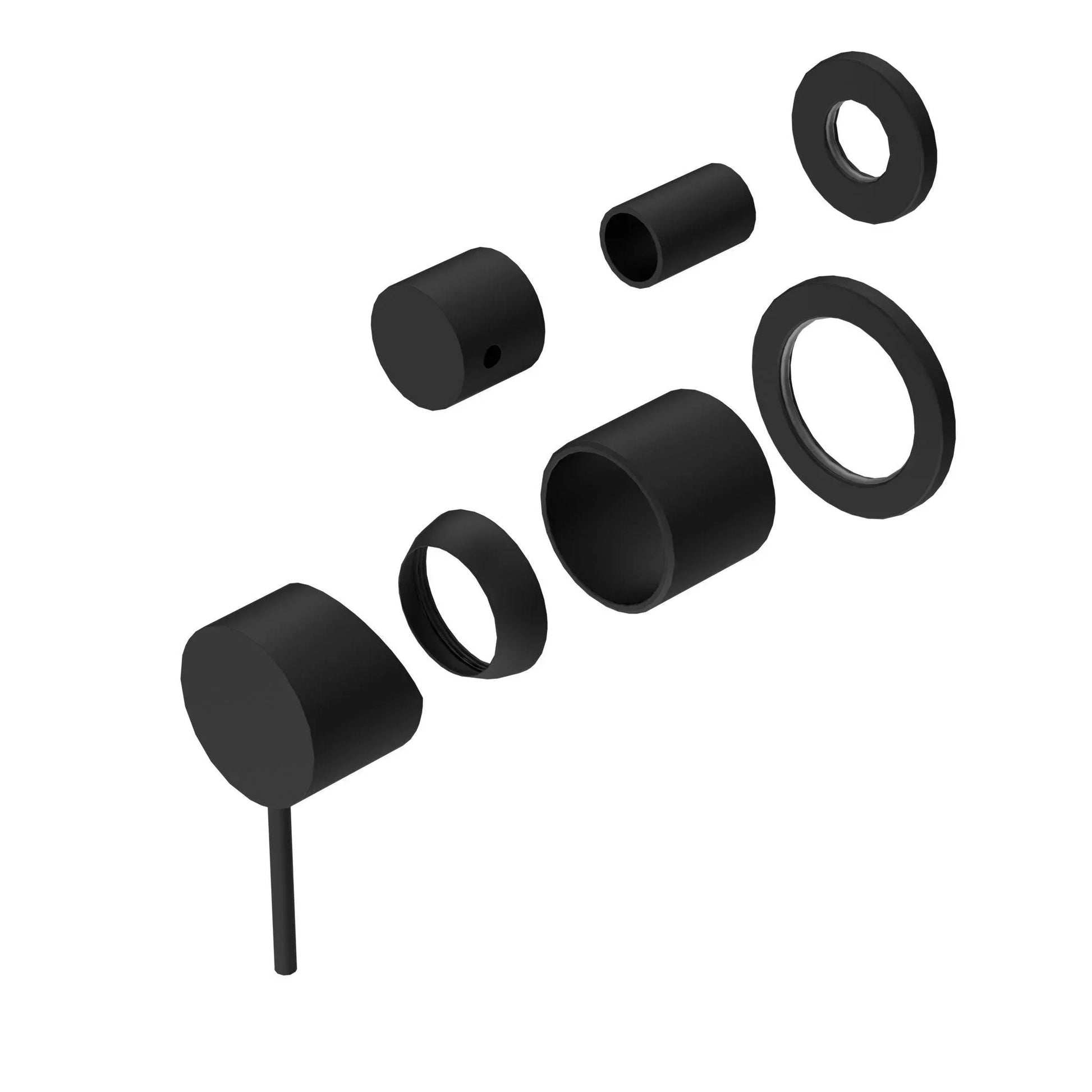 NERO MECCA SHOWER MIXER WITH DIVERTOR SEPARATE BACK PLATE TRIM KITS ONLY MATTE BLACK - Ideal Bathroom CentreNR221911stMB