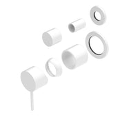 NERO MECCA SHOWER MIXER WITH DIVERTOR SEPARATE BACK PLATE TRIM KITS ONLY MATTE WHITE - Ideal Bathroom CentreNR221911stMW