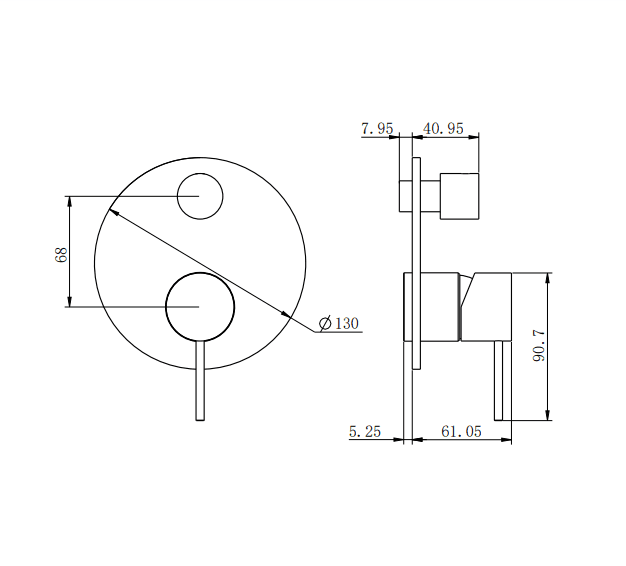 NERO MECCA SHOWER MIXER WITH DIVERTOR TRIM KITS ONLY GUN METAL - Ideal Bathroom CentreNR221911ATGM