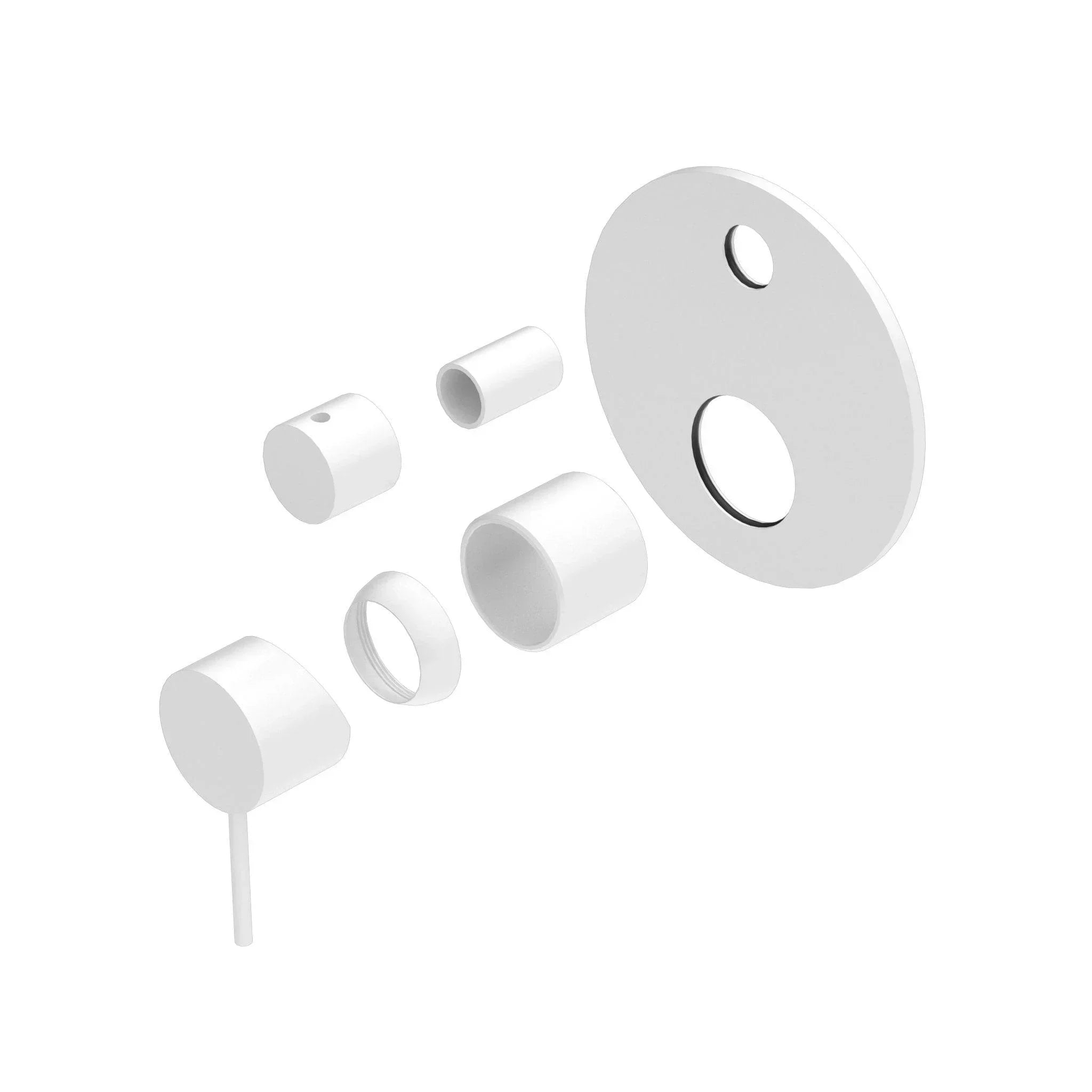 NERO MECCA SHOWER MIXER WITH DIVERTOR TRIM KITS ONLY MATTE WHITE - Ideal Bathroom CentreNR221911ATMW