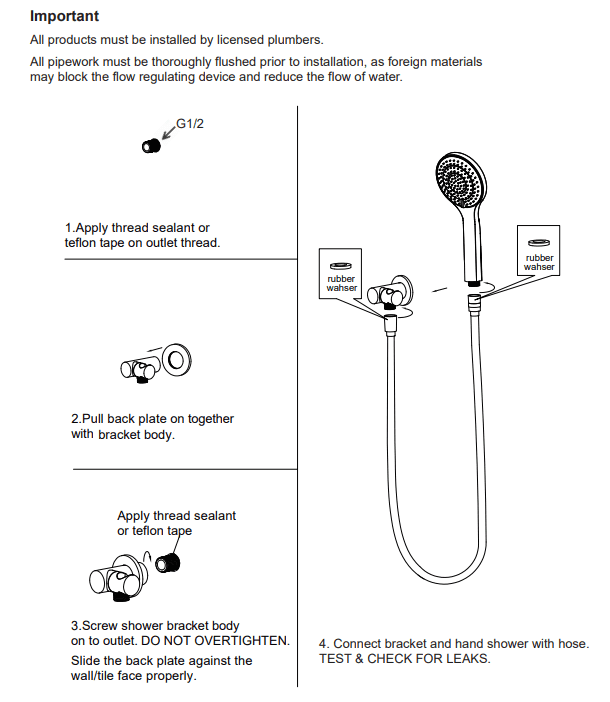 NERO MECCA SHOWER ON BRACKET WITH AIR SHOWER BRUSHED NICKEL - Ideal Bathroom CentreNR221905BN